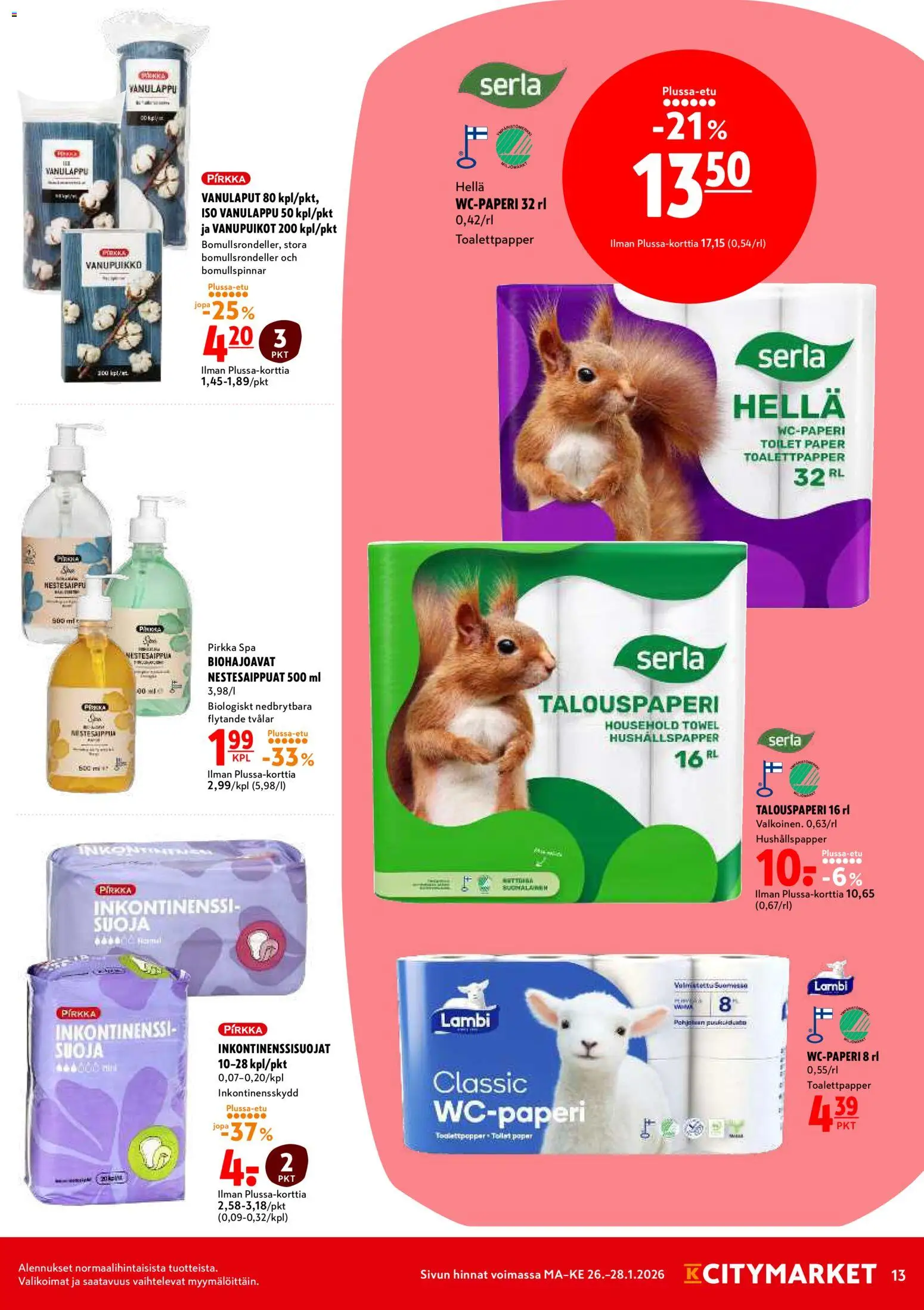 K-Citymarket tarjoukset – voimassa 26.01.2026 alkaen | Sivu: 13 | Tuotteet: Hella