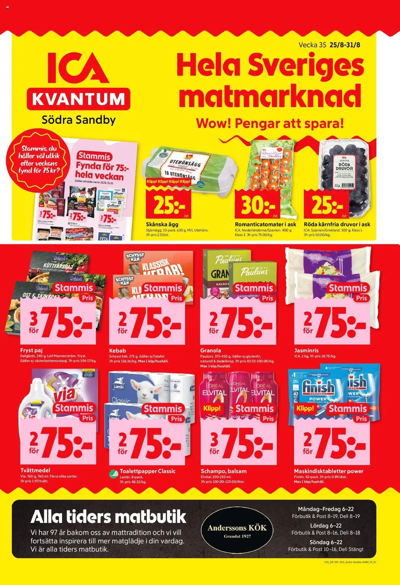 ICA Kvantum reklamblad aktuell från 25.08.2025 | Sida: 1 | Produkter: Balsam, Ballerina, Singoalla, Galler