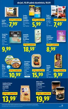 Ofertele Lidl valabile de la 12.01.2026 | Pagină: 55 | Produse: Hacıyatmaz Kedi Oyuncağı, Brokoli, Noodles, Sos