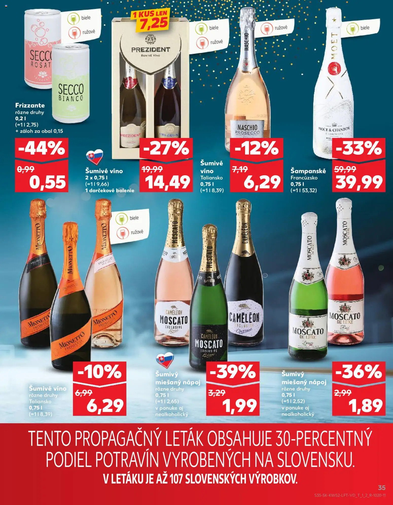 Nové Kaufland akcie – leták je platný od 27.12.2025 | Strana: 35 | Produkty: Víno, Prosecco, Šampanské, Šumivé víno