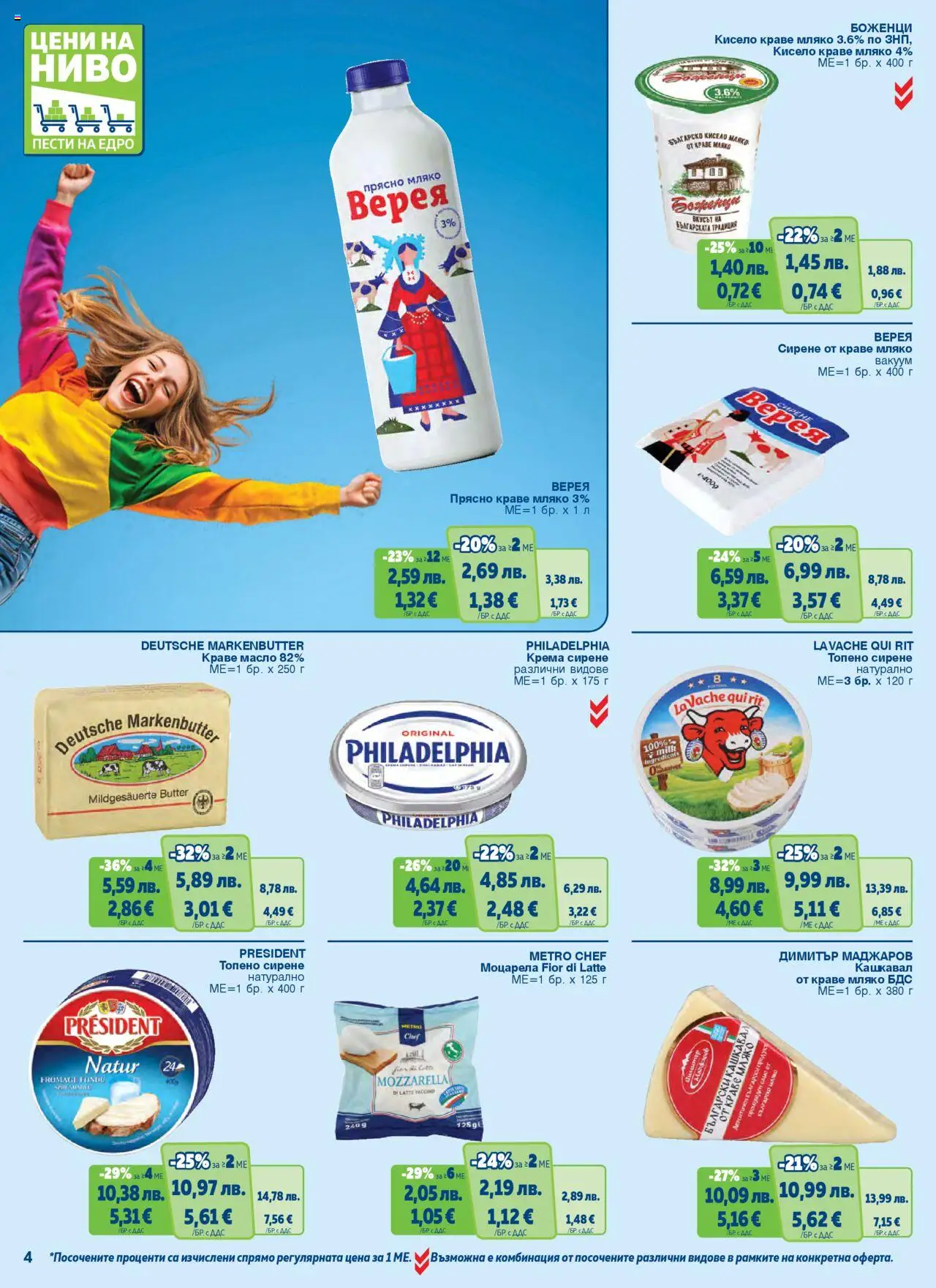  | Страница: 4 | Продукти: Масло, Топено сирене, Моцарела, Кашкавал