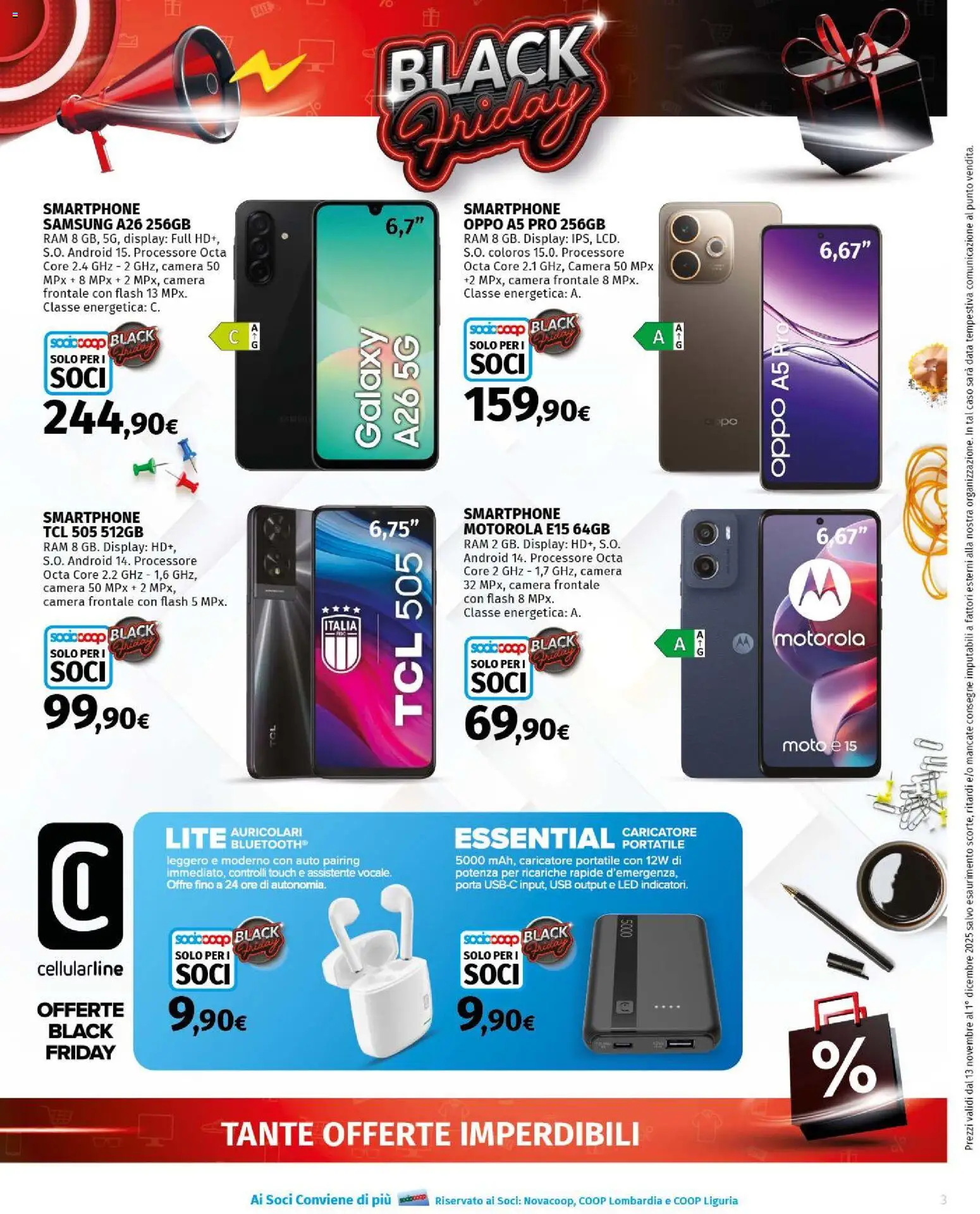 Volantino Ipercoop del 13.11.2025 | Pagina: 3 | Prodotti: Auricolari, Smartphone, USB, Samsung