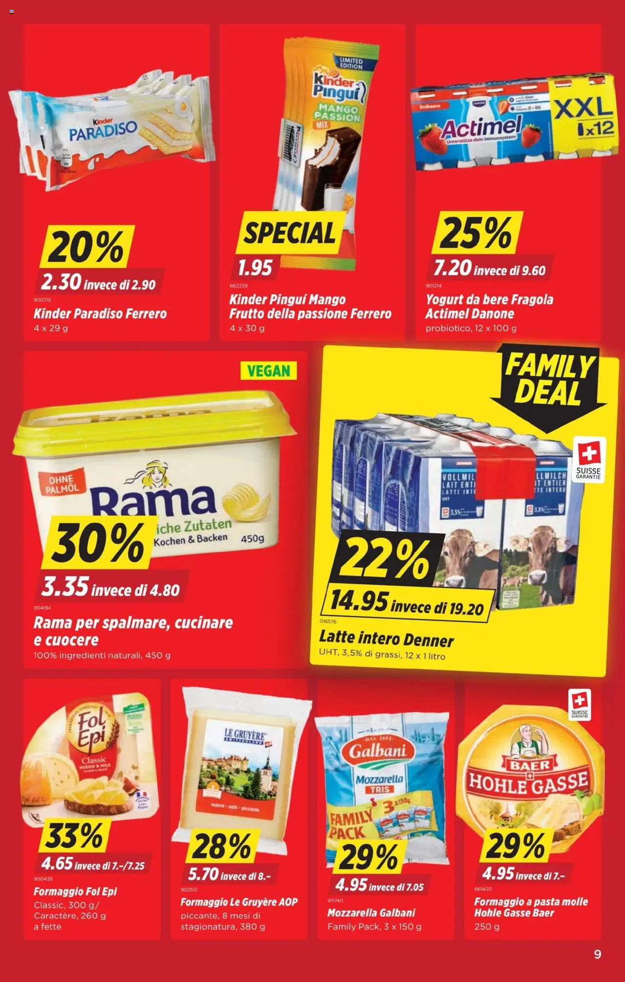 Denner Aktionen IT ab 12.08.2025 | Seite: 9 | Produkte: Actimel, Pasta, Mango