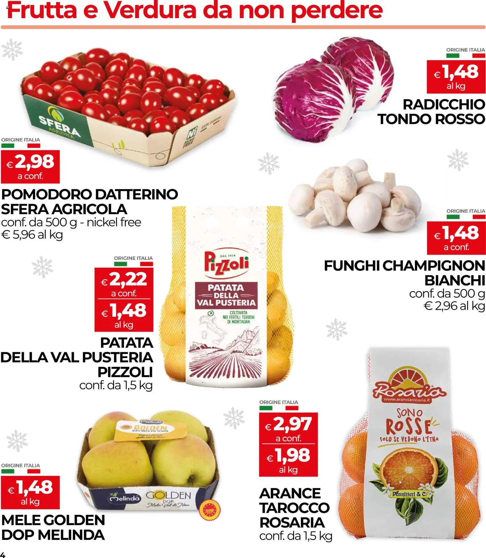 Volantino COOP del 27.12.2025 | Pagina: 4 | Prodotti: Mele, Arance, Frutta, Pomodoro