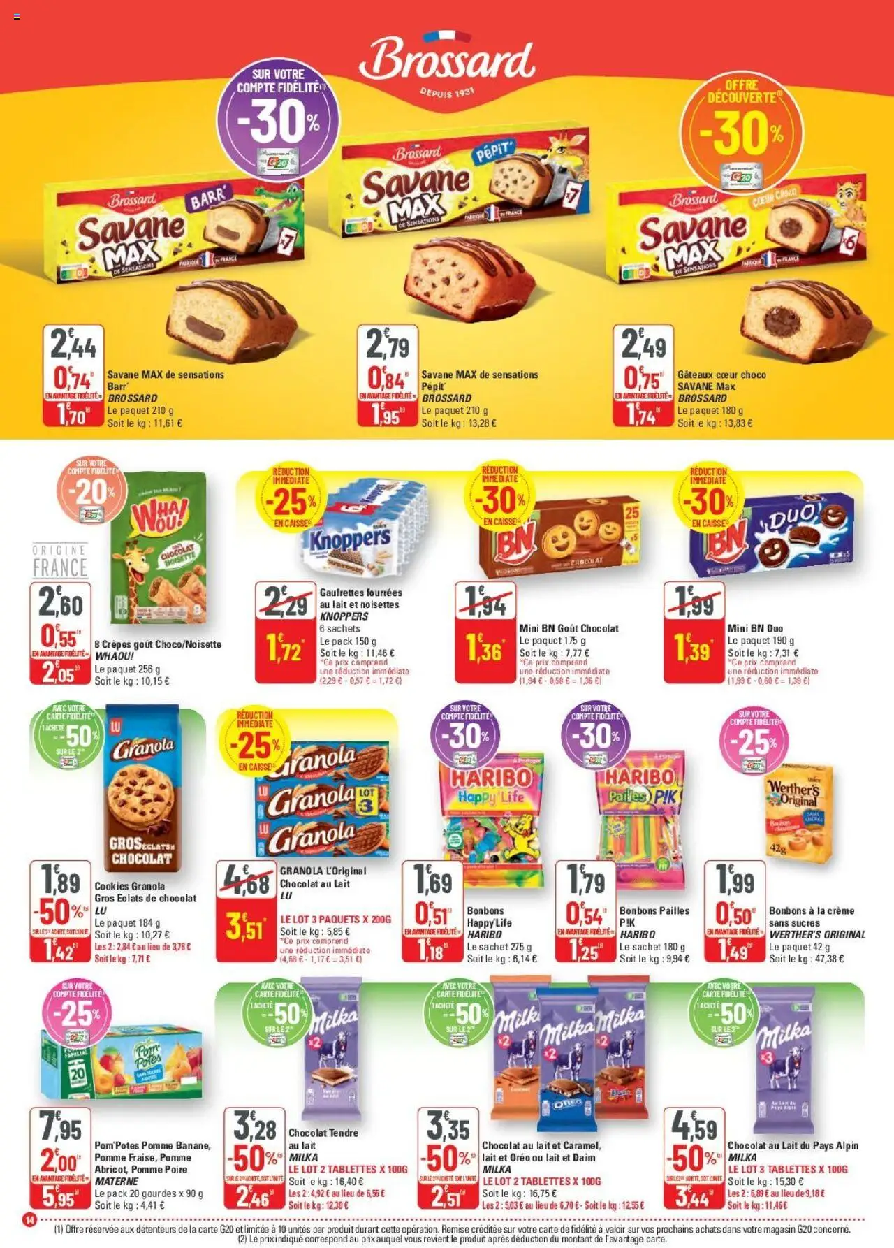  | Page: 14 | Produits: Poire, Pom'potes, Bonbons, Granola