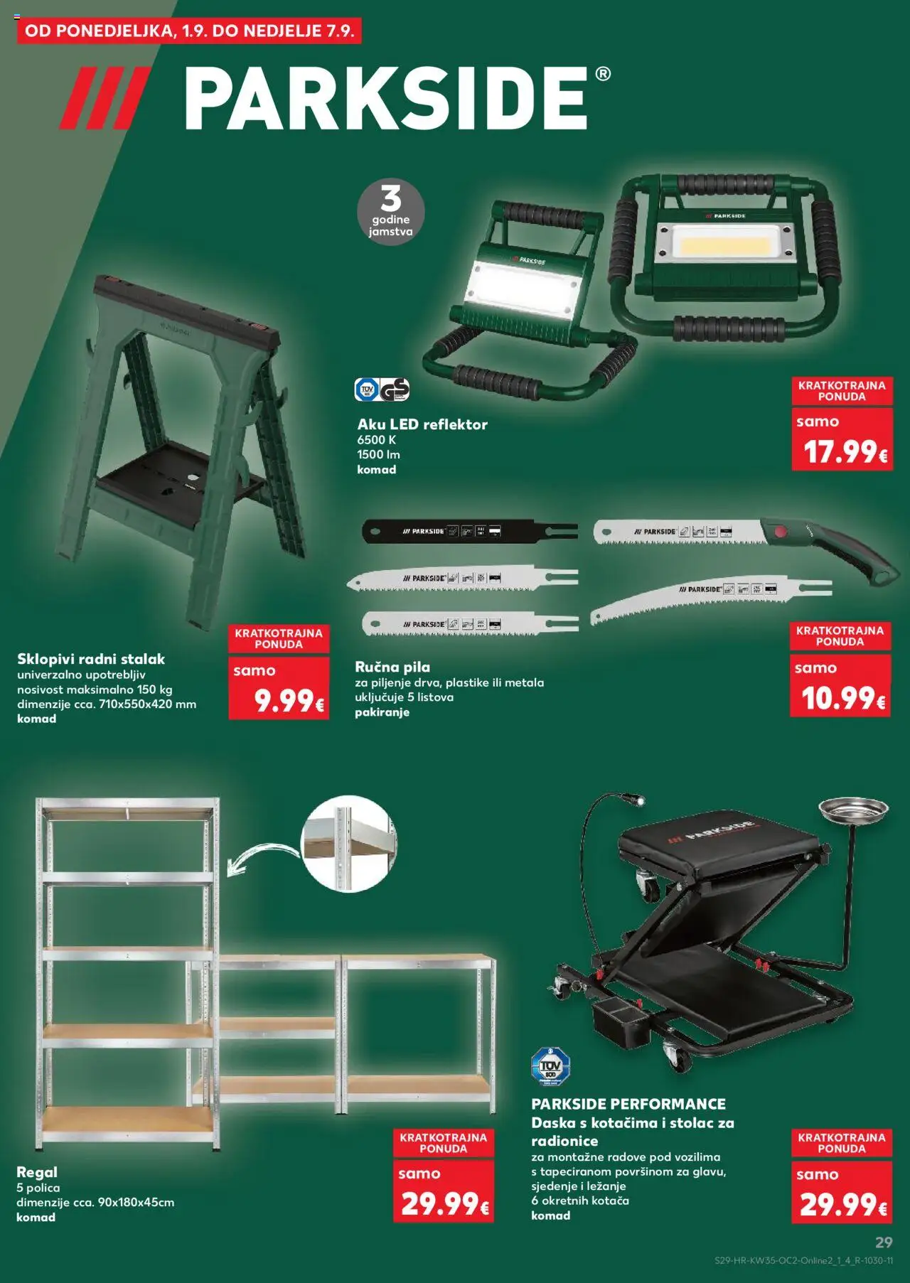 Kaufland katalog | vrijedi od 27.08.2025 | Stranica: 29 | Proizvodi: Polica, Reflektor, Regal, Pila