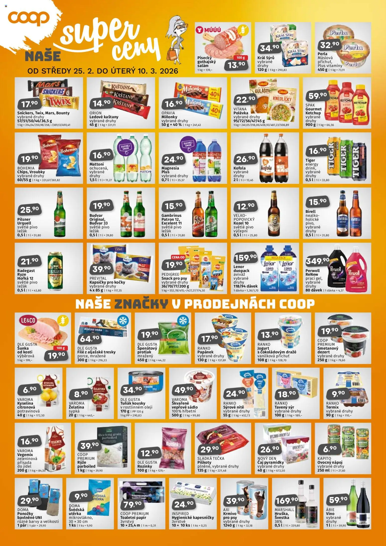 Coop leták - Jihočeský region od 25.02.2026 | Strana: 2 | Produkty: Rozinky, Sádlo, Gourmet, Barvy