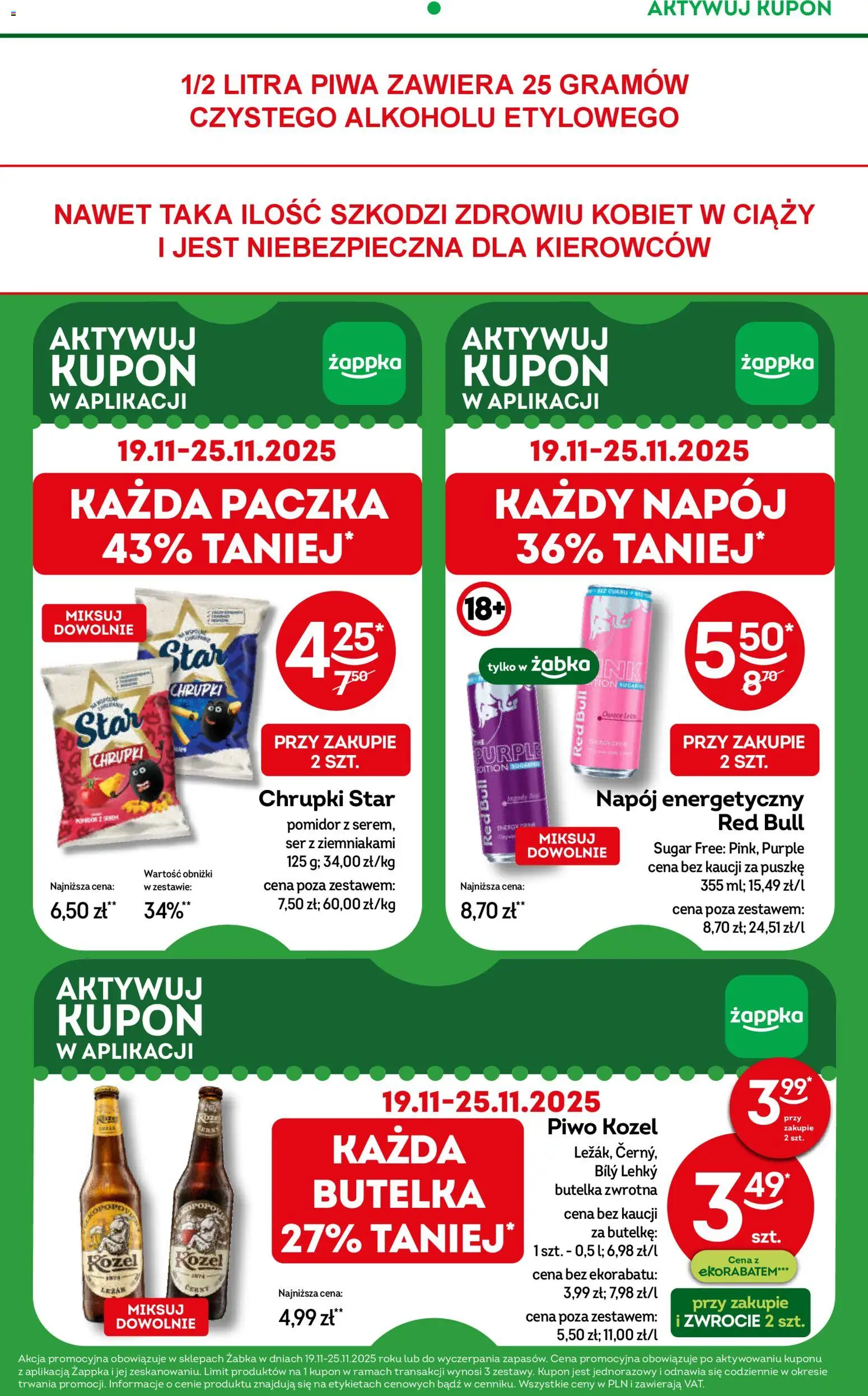 Żabka Black Friday od 19.11.2025 | Strona: 23 | Produkty: Red bull, Chrupki, Ser, Piwo