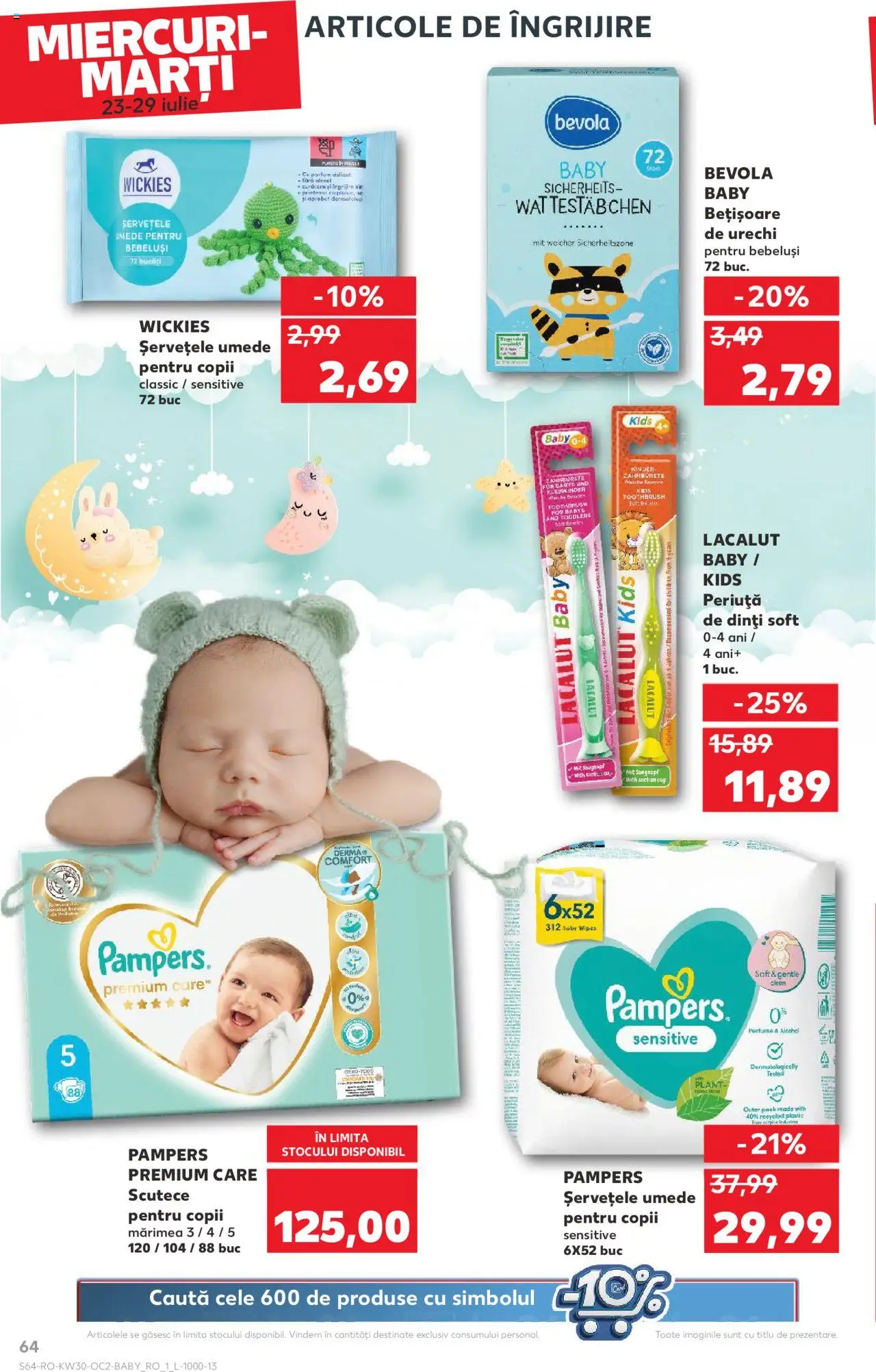Kaufland RO akciós ujság - amely érvényes a következő dátumtól: 23.07.2025 | Oldal: 64 | Termékek: Pampers
