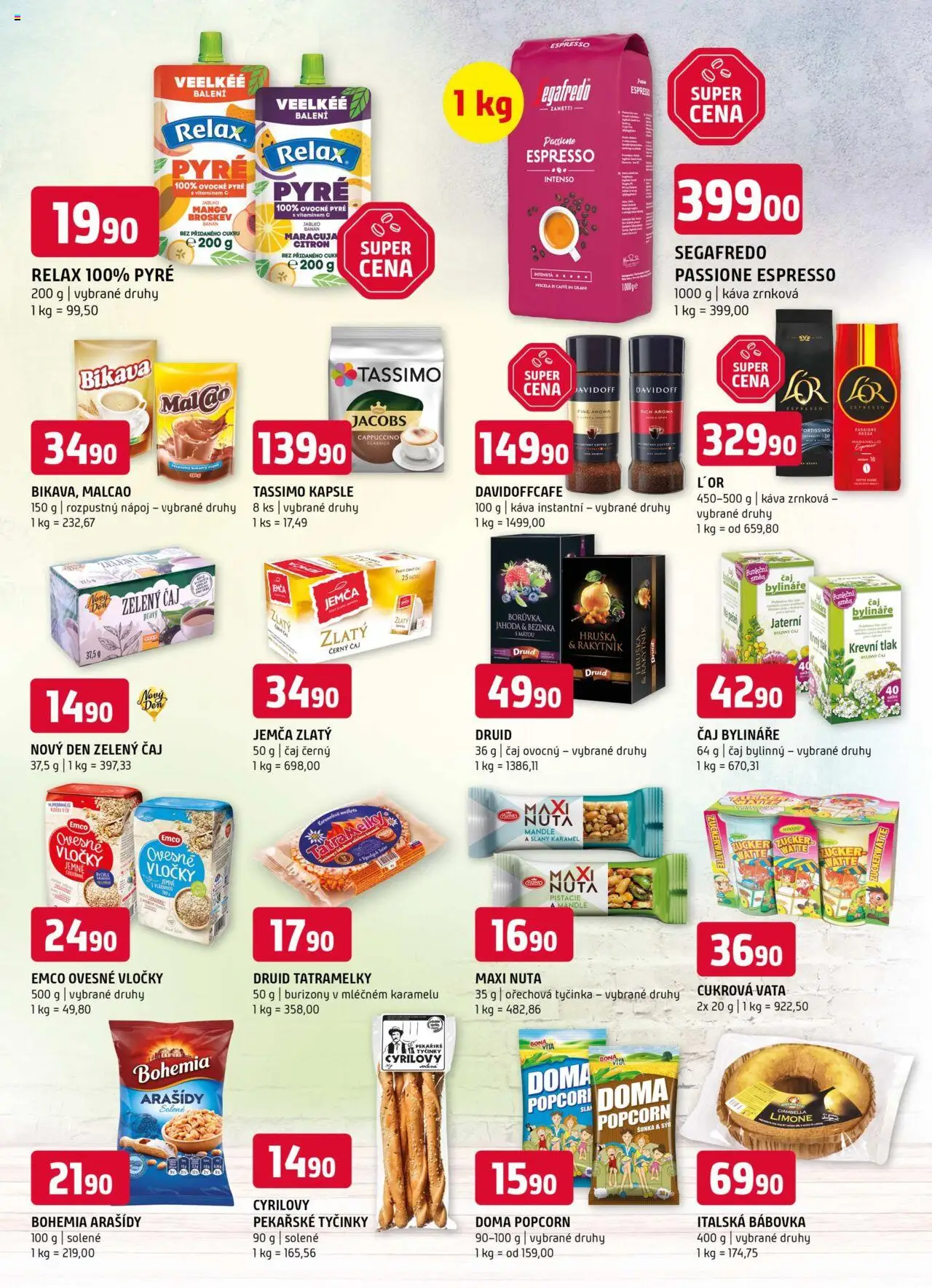 Terno leták - Český Krumlov, Jihlava, Prachatice, Strakonice, Tábor, Zlín od 20.08.2025 | Strana: 9 | Produkty: Slaný karamel, Zelený čaj, Banán, Popcorn