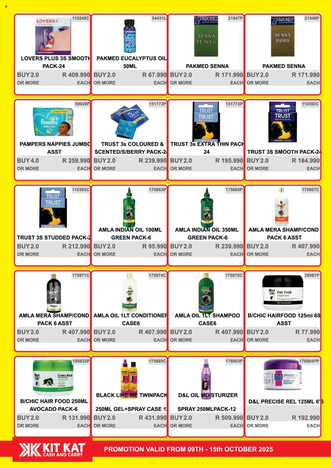 New KIT KAT Cash & Carry catalogue – valid from 09.10.2025 | Page: 16 | Products: Moisturizer, Oil, Nappies, Relaxer