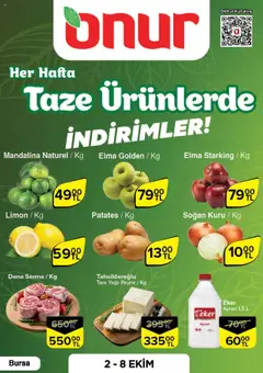 02.10.2025 tarihinden itibaren geçerli olan Onur Market kataloğu önizlemesi