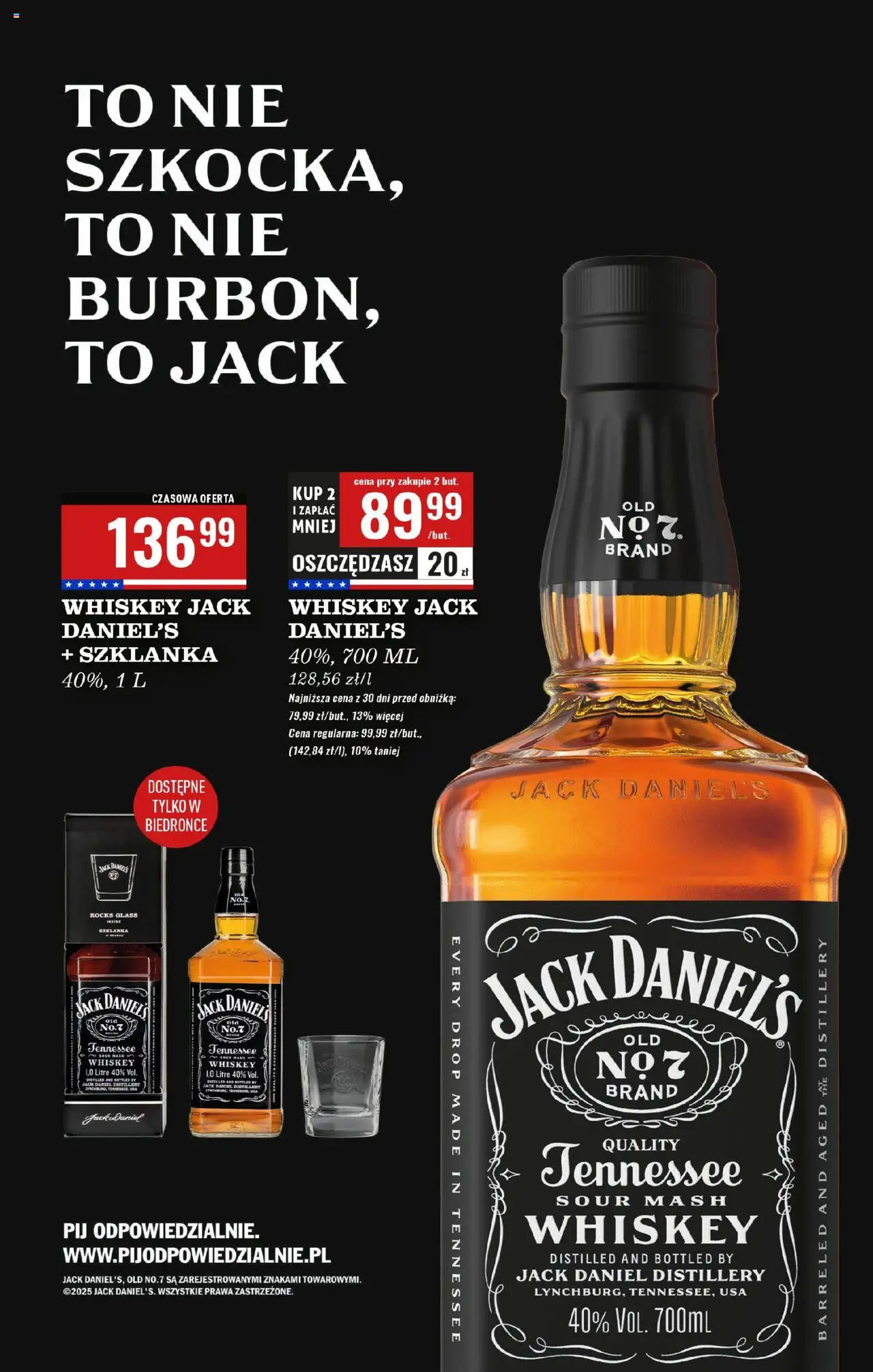 Biedronka gazetka - Czas na toast od 28.07.2025 | Strona: 28 | Produkty: Szklanka, Jack Daniel's