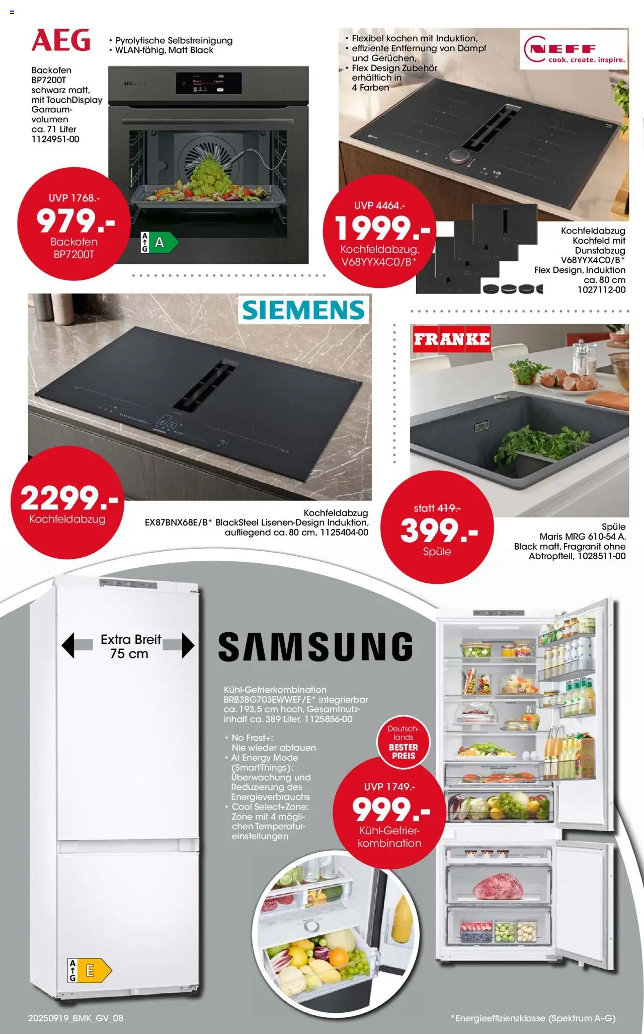 Möbel Martin Prospekt  Küchenmesse 	 – gültig ab 19.09.2025 | Seite: 8 | Produkte: Siemens, Energy, Backofen, Kühlgefrierkombination