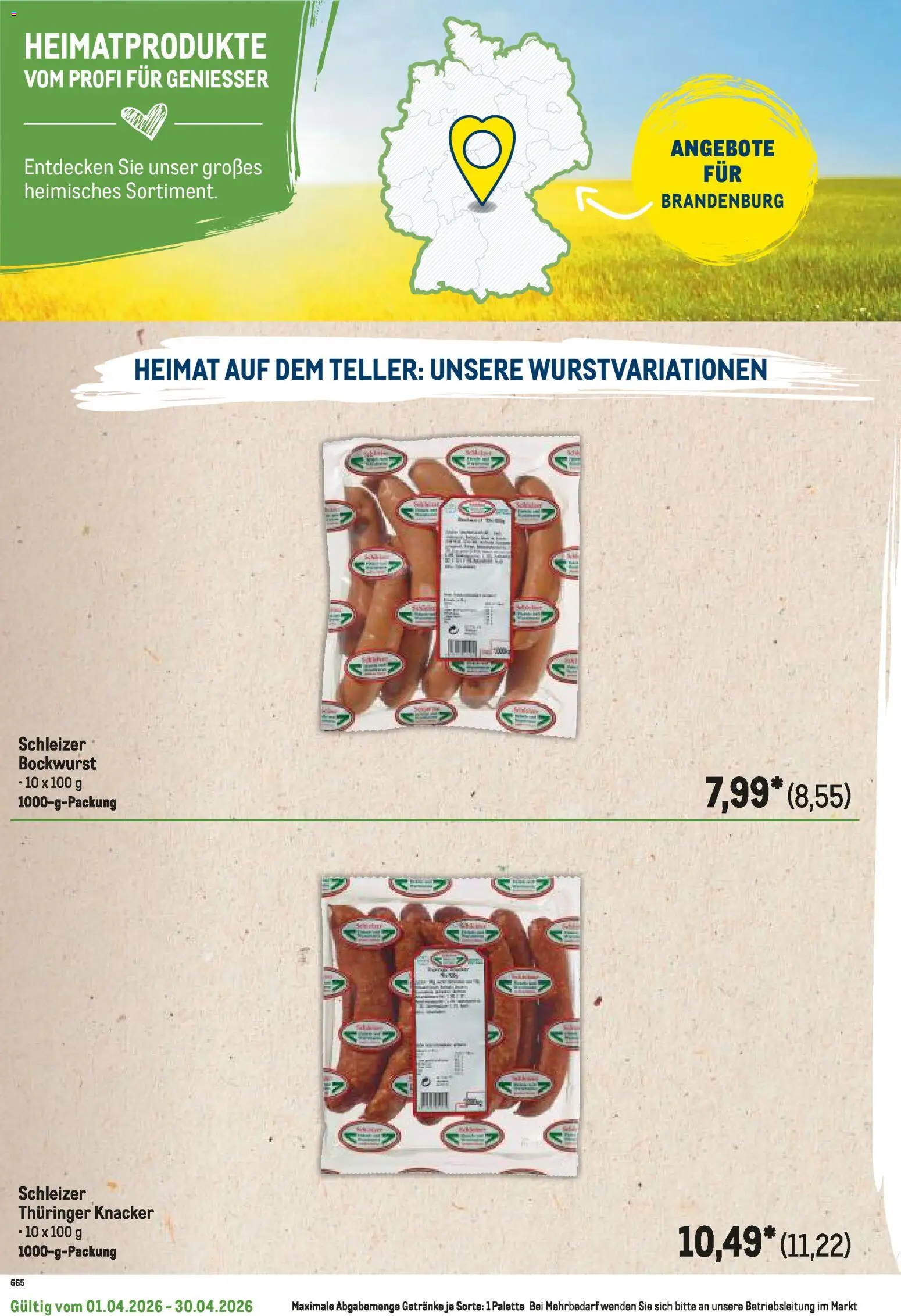 Metro Regionaler Flyer – gültig ab 01.04.2026 | Seite: 58 | Produkte: Bockwurst