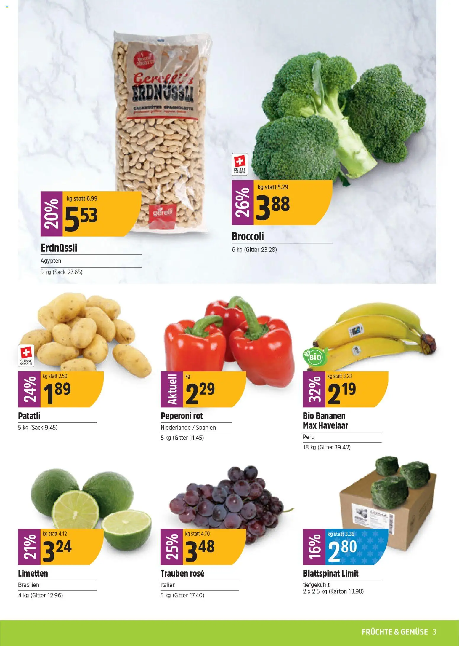 TopCC Aktionen – gültig ab 03.11.2025 | Seite: 3 | Produkte: Gitter, Bananen, Gemüse, Früchte