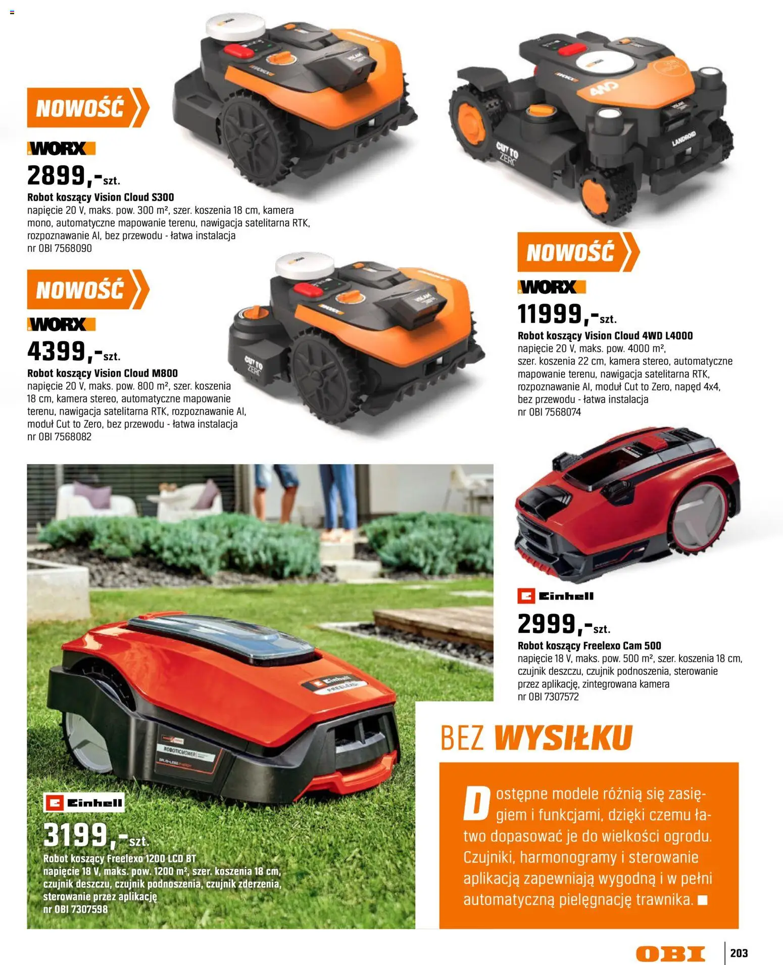 OBI gazetka - Ogród od 11.03.2026 | Strona: 203 | Produkty: Robot, Nawigacja
