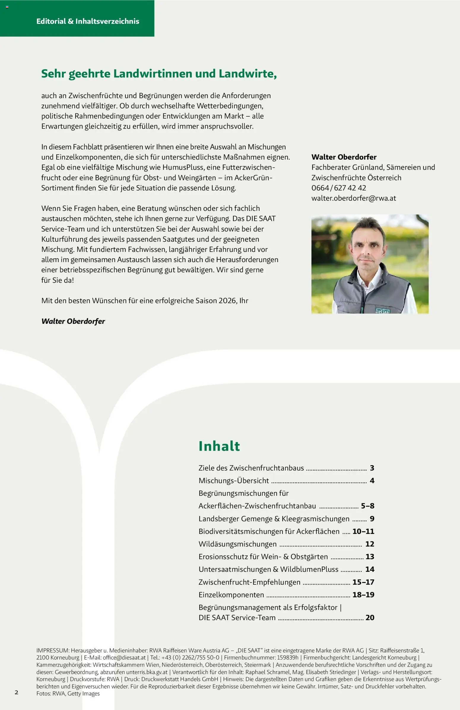 Lagerhaus Zwischenfrüchte und Begrünungen 2026 gültig ab 26.03.2026 | Seite: 2 | Produkte: Obst, Wein