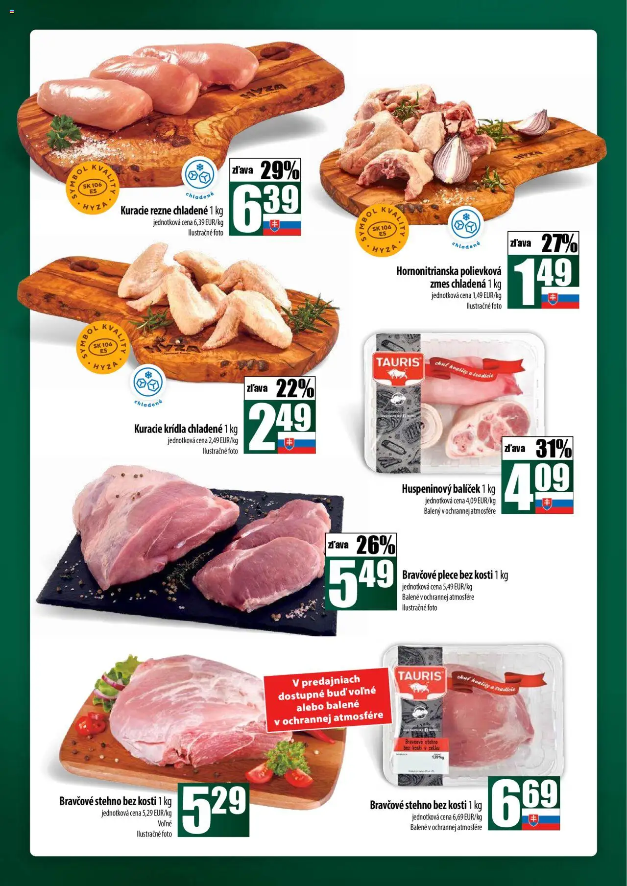 Nové COOP Jednota akcie – leták je platný od 16.10.2025 | Strana: 12 | Produkty: Bravčové plece, Bravčové stehno, Kuracie rezne, Kuracie krídla