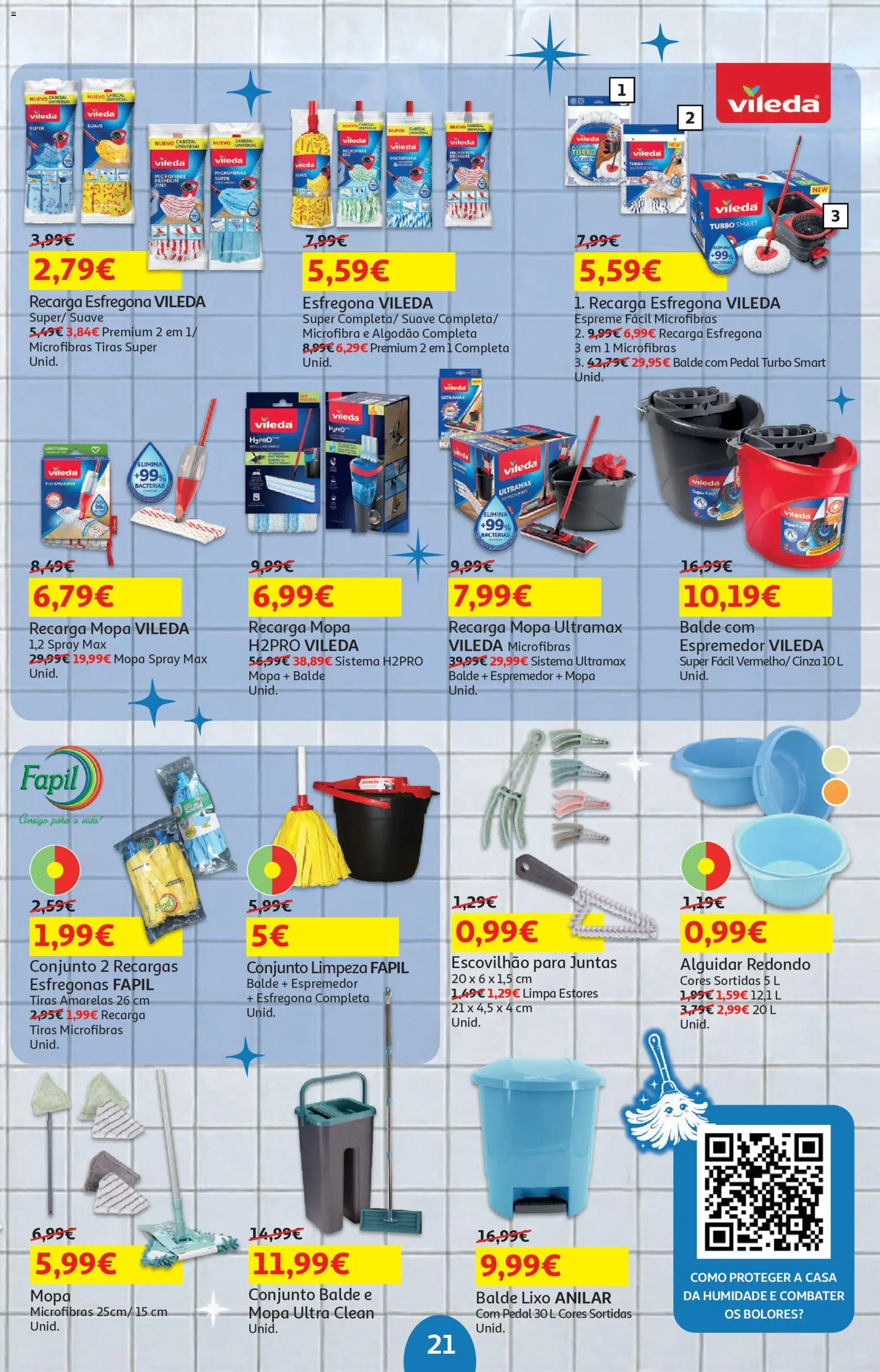 Auchan folheto │ válido de 17.02.2026 | Página: 21 | Produtos: Balde, Espremedor, Algodão