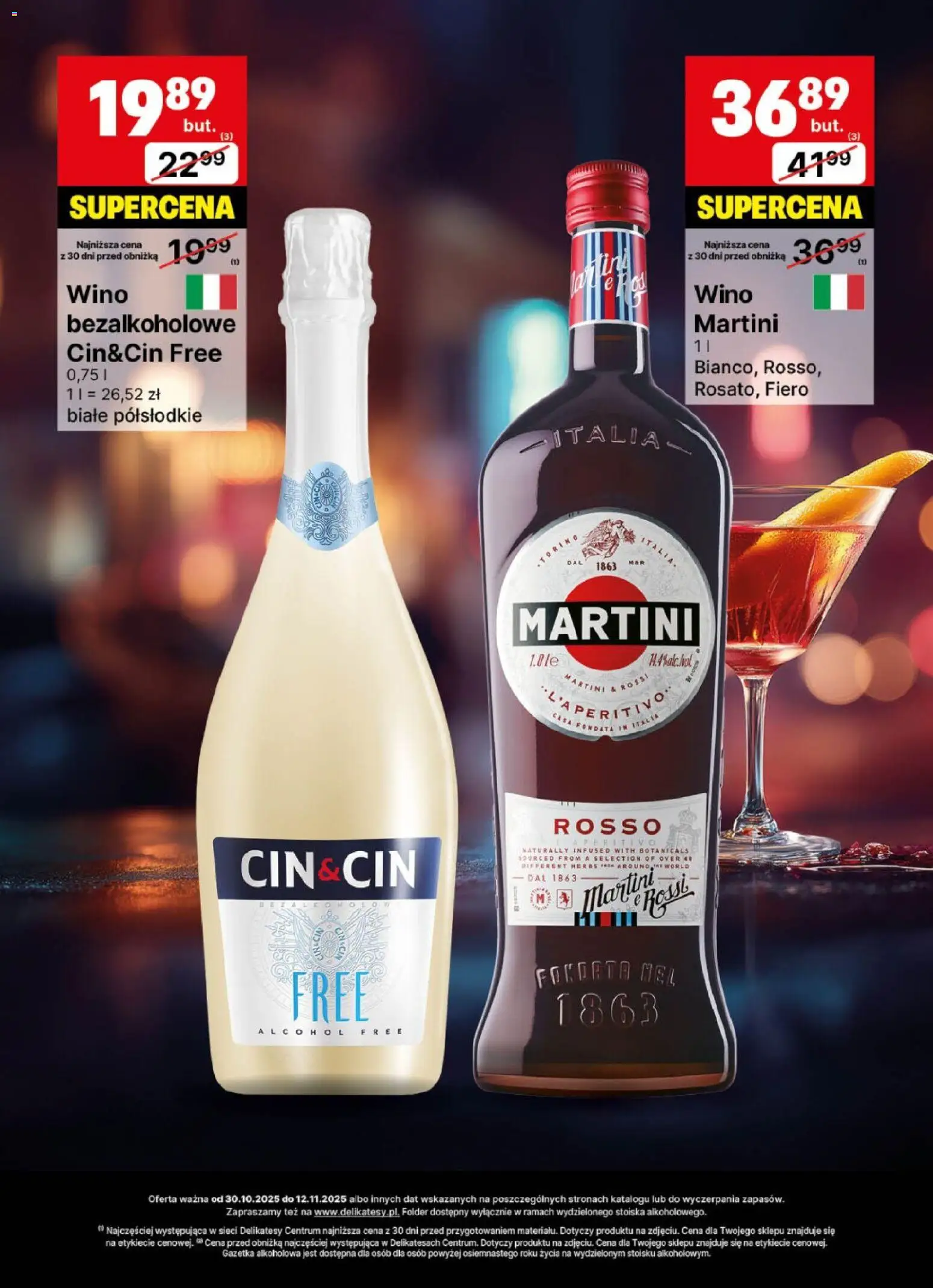 Delikatesy Centrum Gazetka - DeliBarek od 30.10.2025 | Strona: 8 | Produkty: Martini, Wino bezalkoholowe, Delikatesy, Wino
