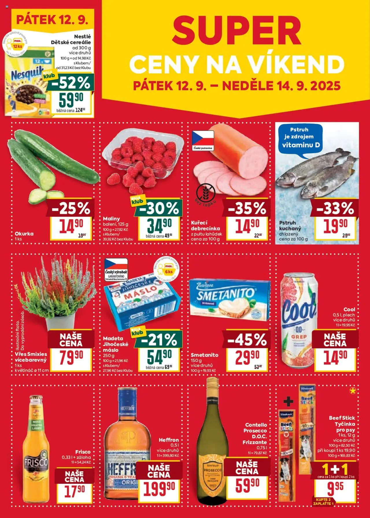 Billa Velký leták od 10.09.2025 | Strana: 33 | Produkty: Maliny, Nesquik, Květináč, Okurka