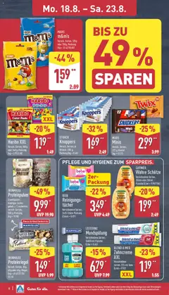 Aldi Prospekt 	 - gültig ab dem 18.08.2025 | Seite: 8 | Produkte: M&M's, Twix, Zucker, Knoppers