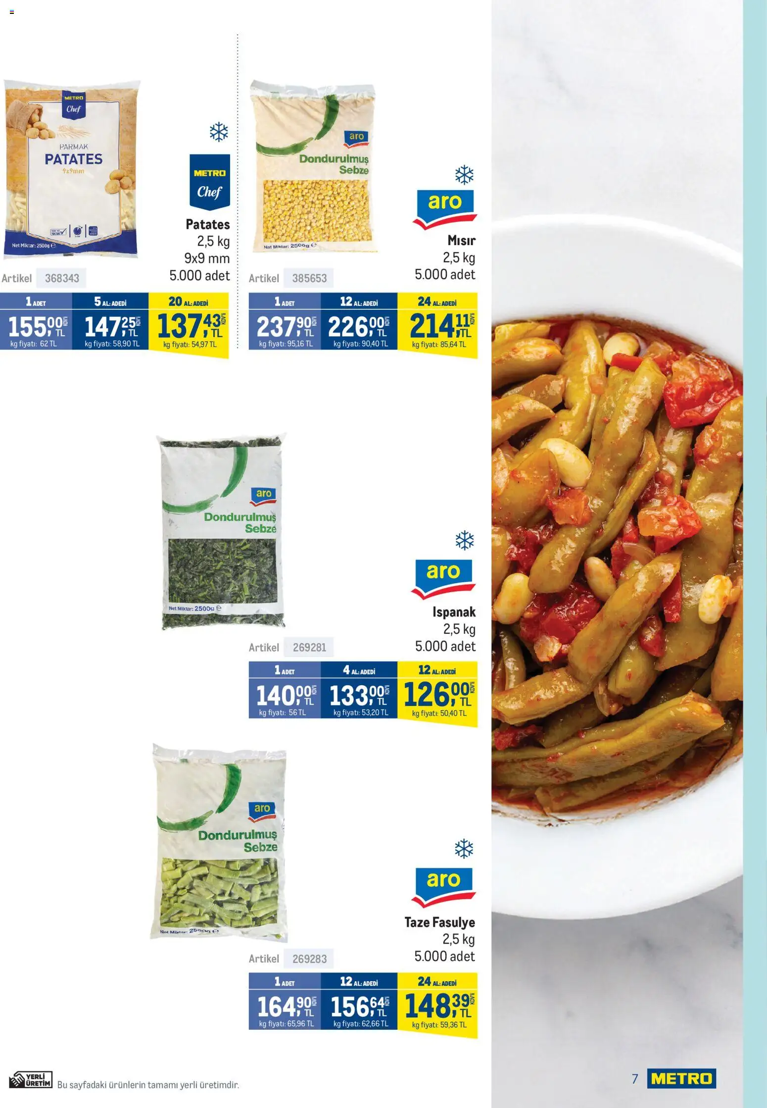 Metro - Lokantalar - 10.12.2025 tarihinden itibaren geçerlidir | Sayfa: 7 | Ürünler: Fasulye, Taze Fasulye, Sebze, Mısır