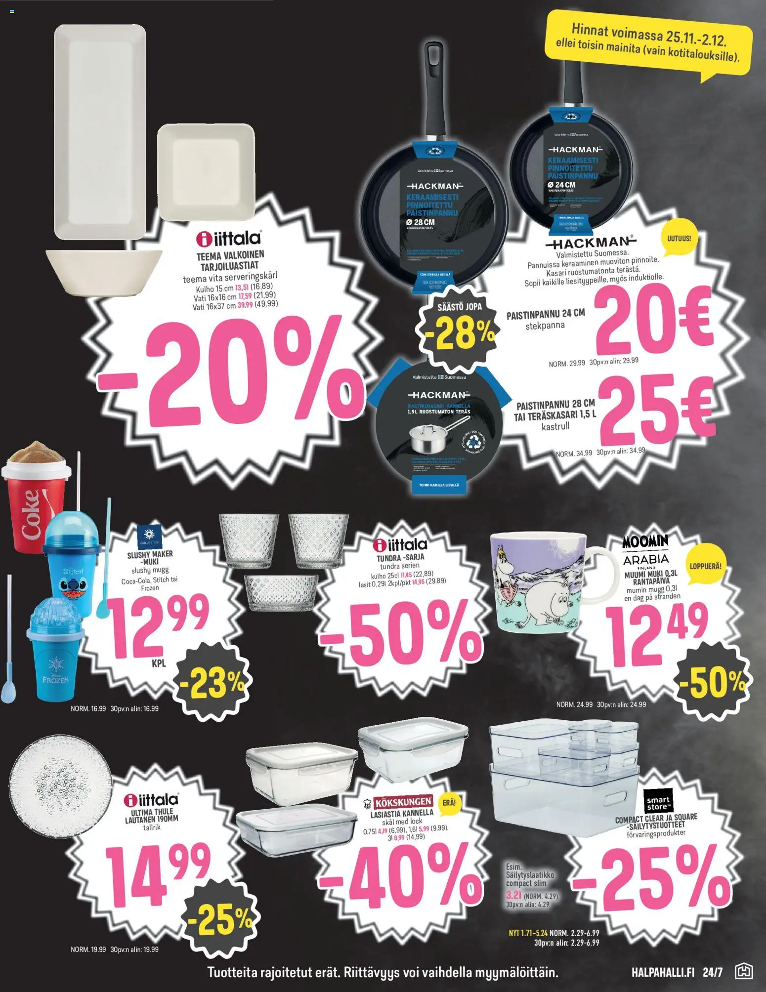 Halpa Halli - Black Friday – voimassa 25.11.2025 alkaen | Sivu: 11 | Tuotteet: Muki, Paistinpannu, Voi, Lautanen