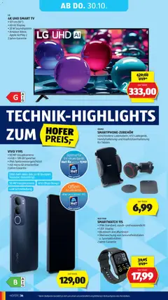 Hofer Flugblatt ab 24.10.2025 gültig | Seite: 40 | Produkte: TV, Smartwatch, Apple