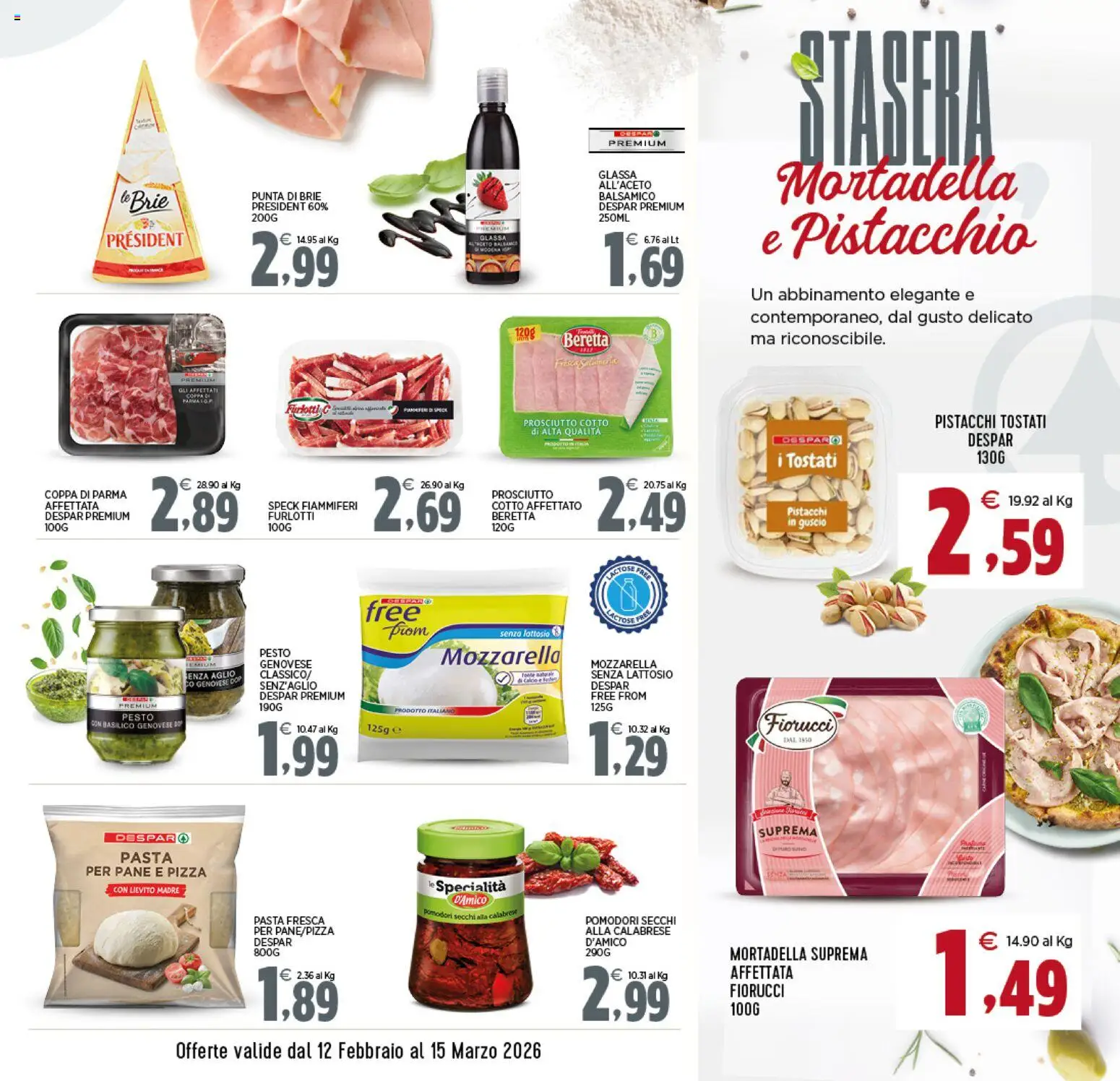 Volantino Interspar del 12.02.2026 | Pagina: 7 | Prodotti: Pizza, Mozzarella, Prosciutto, Basilico