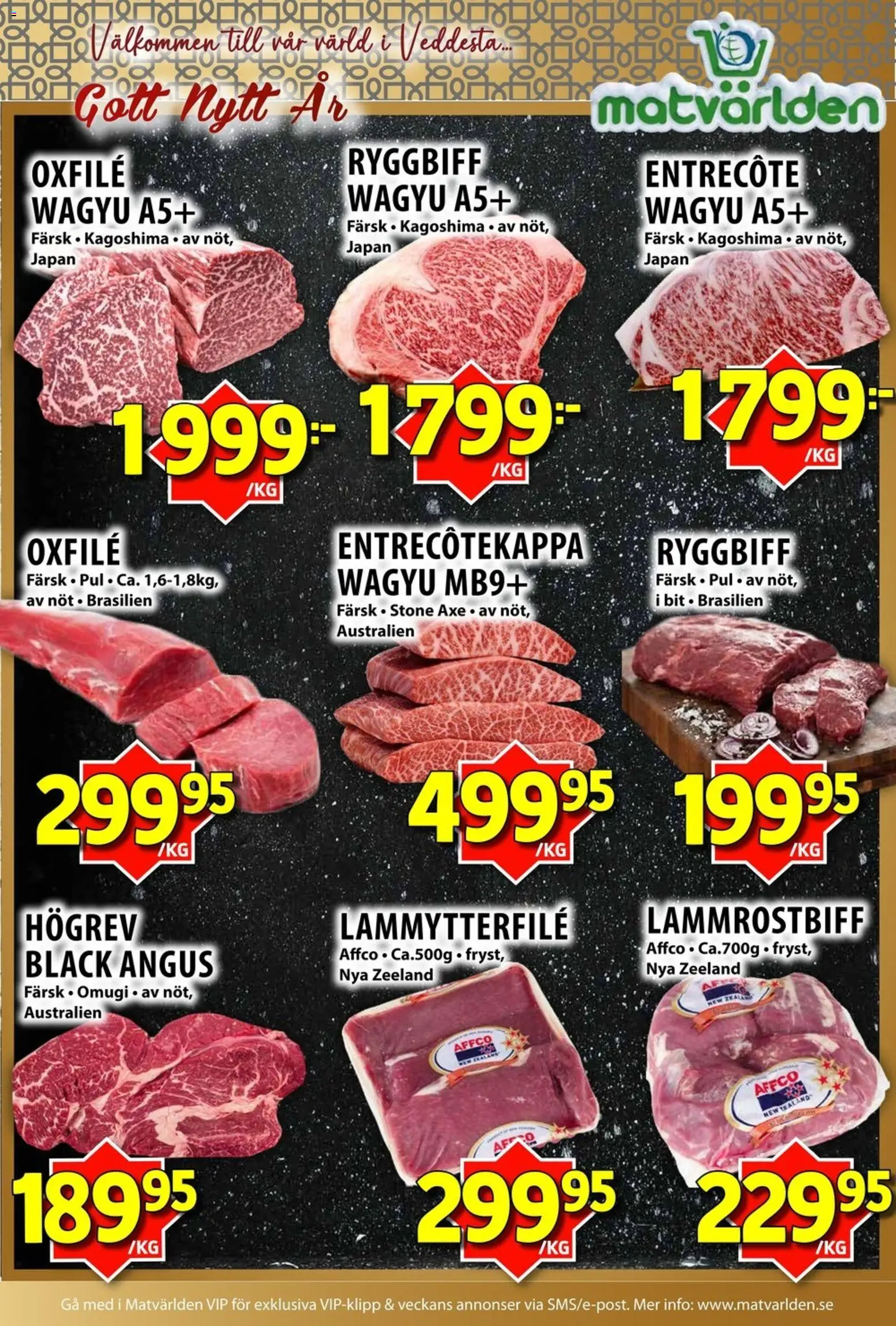 Matvärlden reklamblad aktuell från 29.12.2025 | Sida: 5 | Produkter: Entrecote, Oxfilé