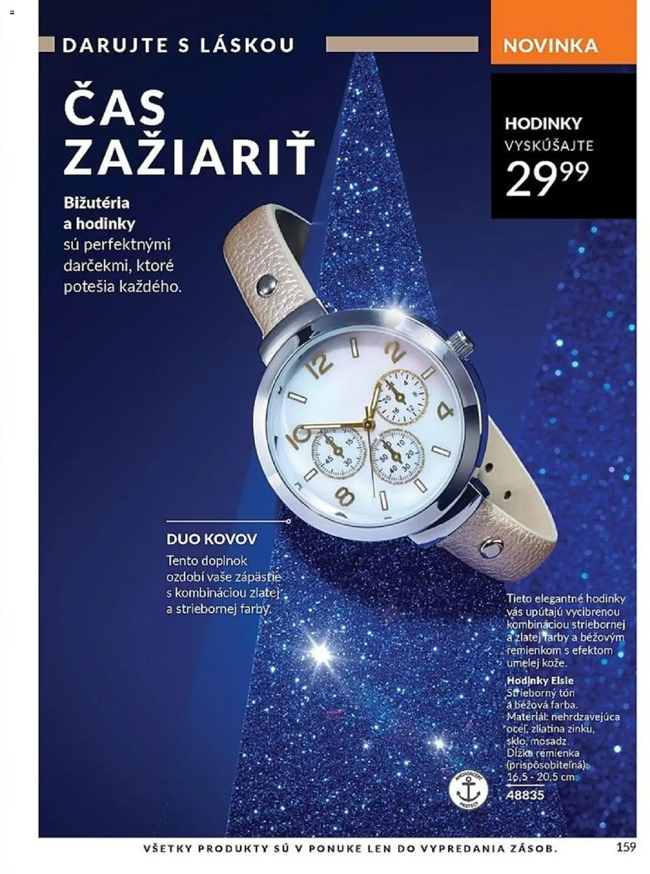 Nové Avon akcie – leták je platný od 01.10.2025 | Strana: 159 | Produkty: Hodinky