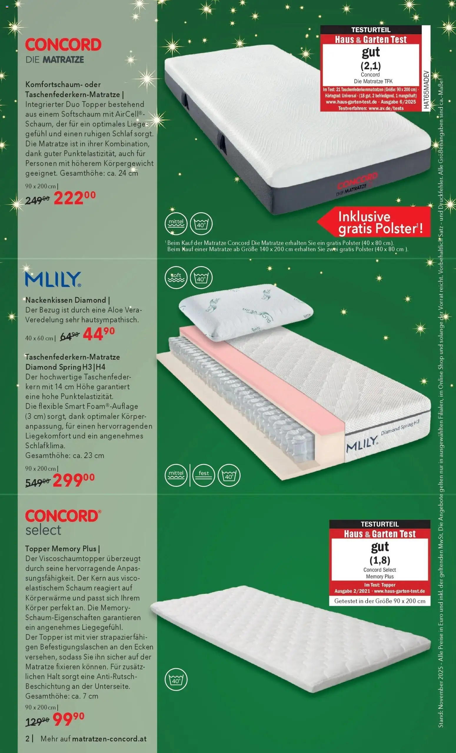 Matratzen Concord Flugblatt gültig ab 26.11.2025 | Seite: 2 | Produkte: Matratze