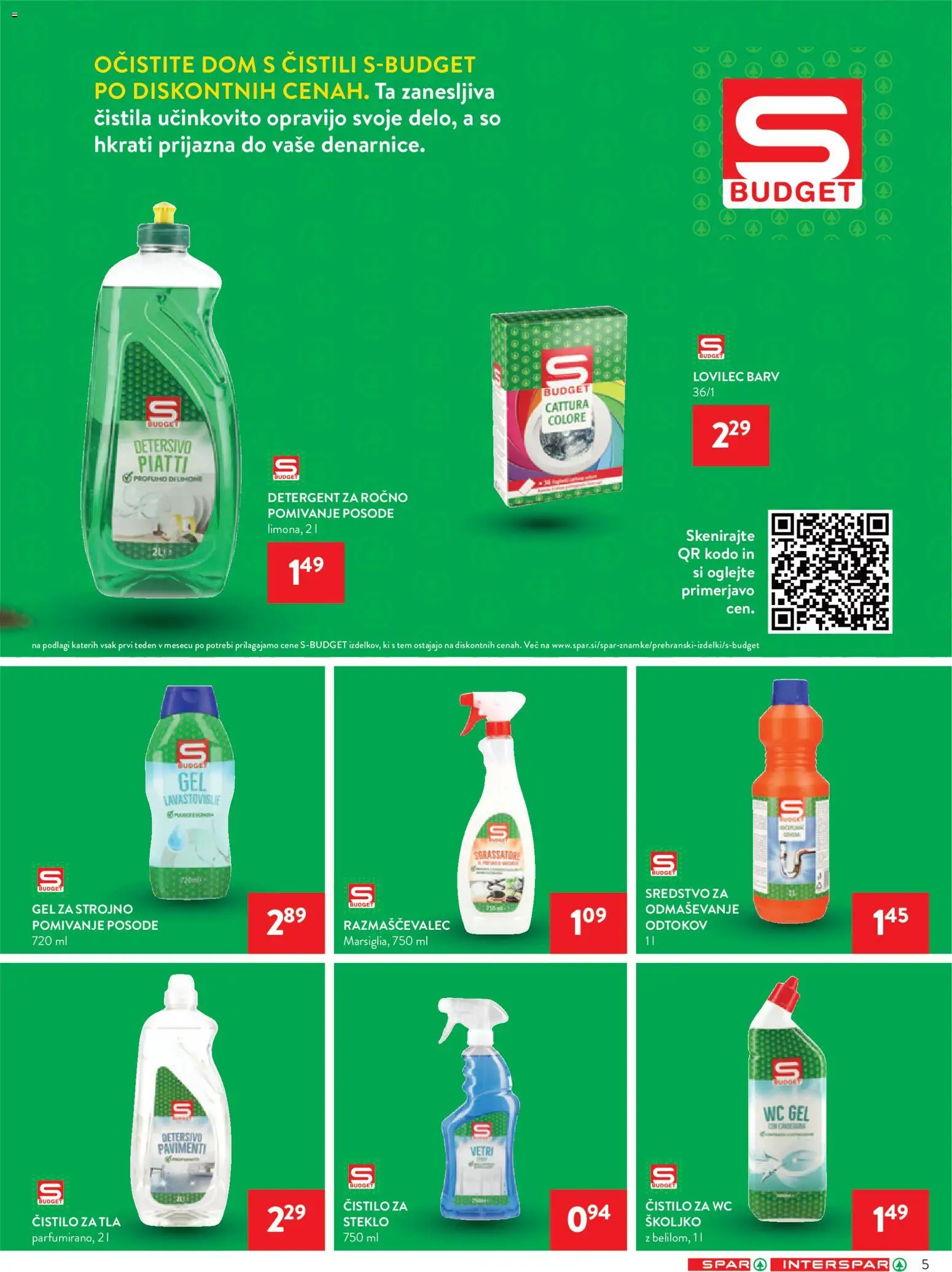 Novi Spar katalog ponudbe – veljaven od 21.01.2026 | Stran: 5 | Izdelki: Čistila, Detergent