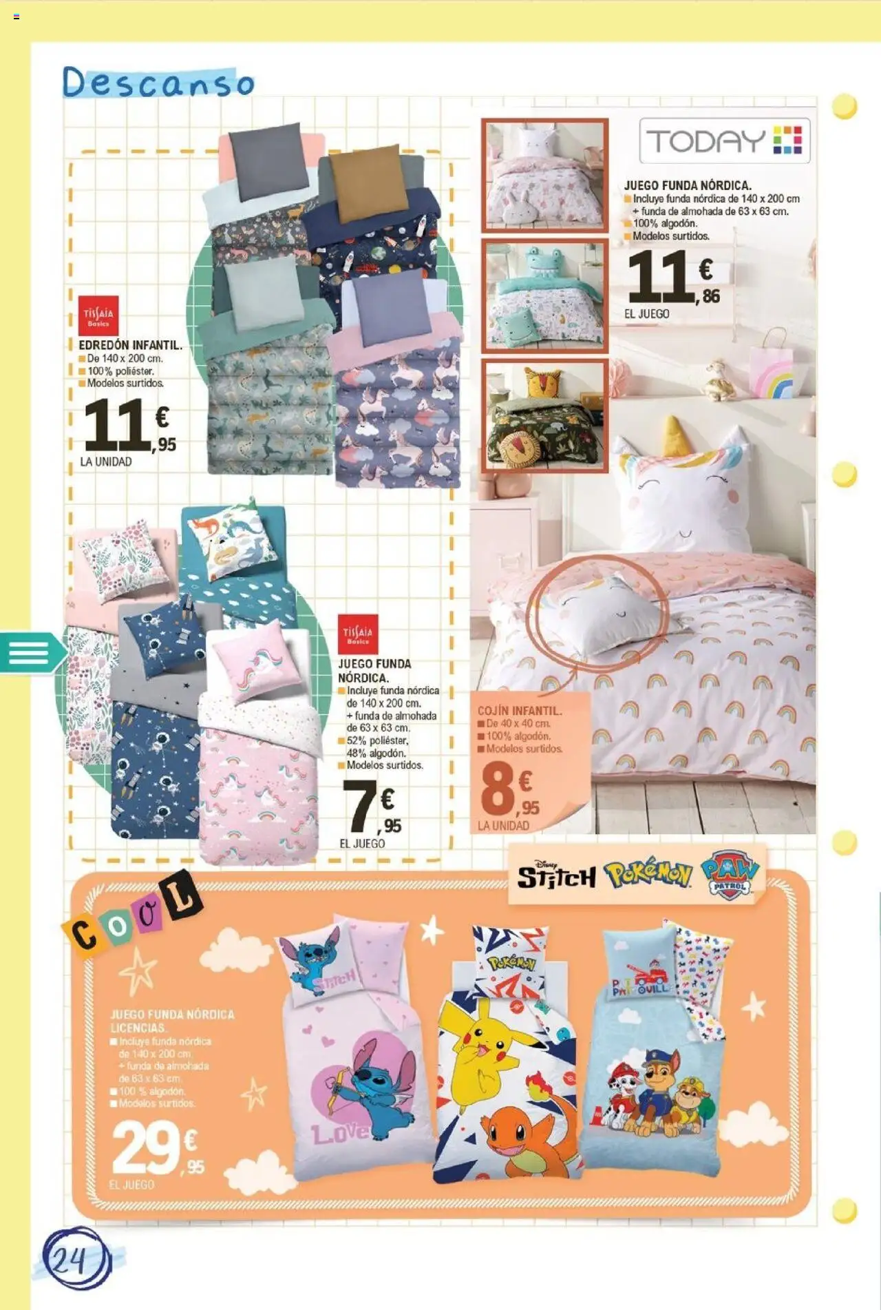 E.Leclerc folleto │ válido desde el 11.08.2025 | Página: 24 | Productos: Edredón, Funda, Almohada, Cojín