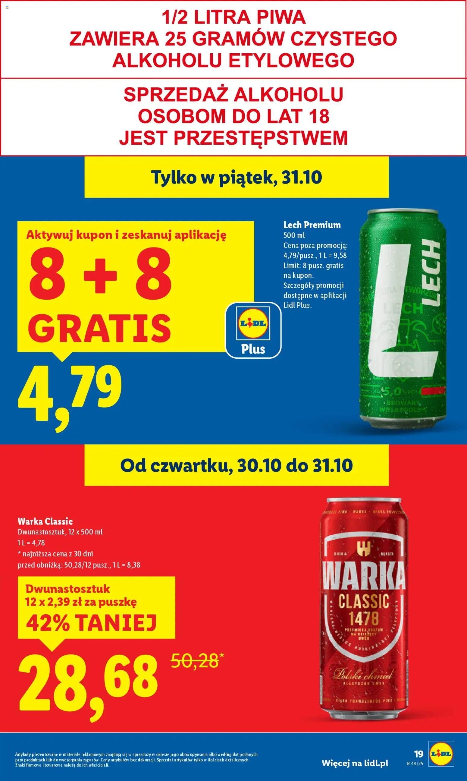 Lidl Gazetka od 30.10.2025 | Strona: 19 | Produkty: Warka