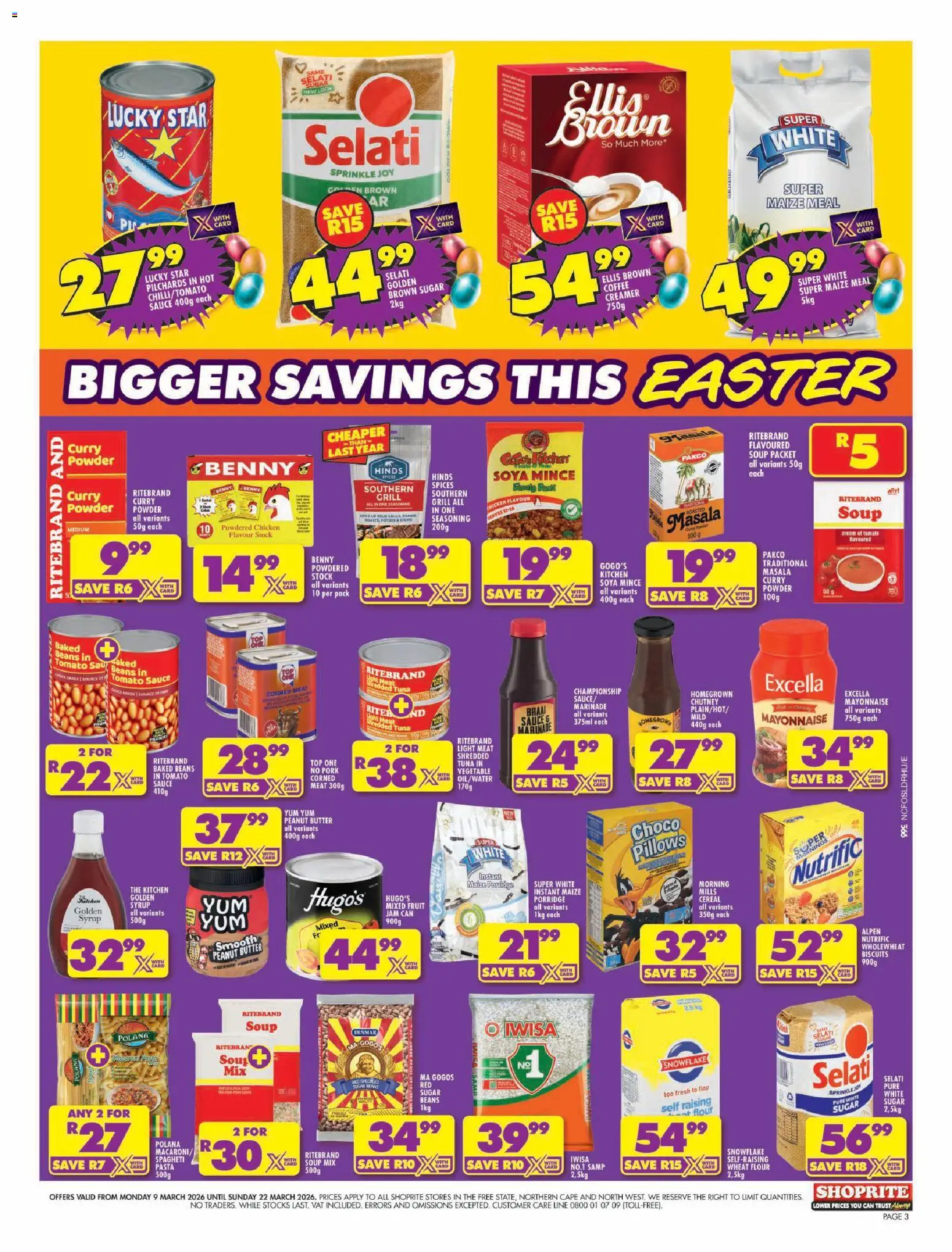New Shoprite catalogue – valid from 09.03.2026 | Page: 3 | Products: Beans, Coffee, Tomato sauce, Mayonnaise