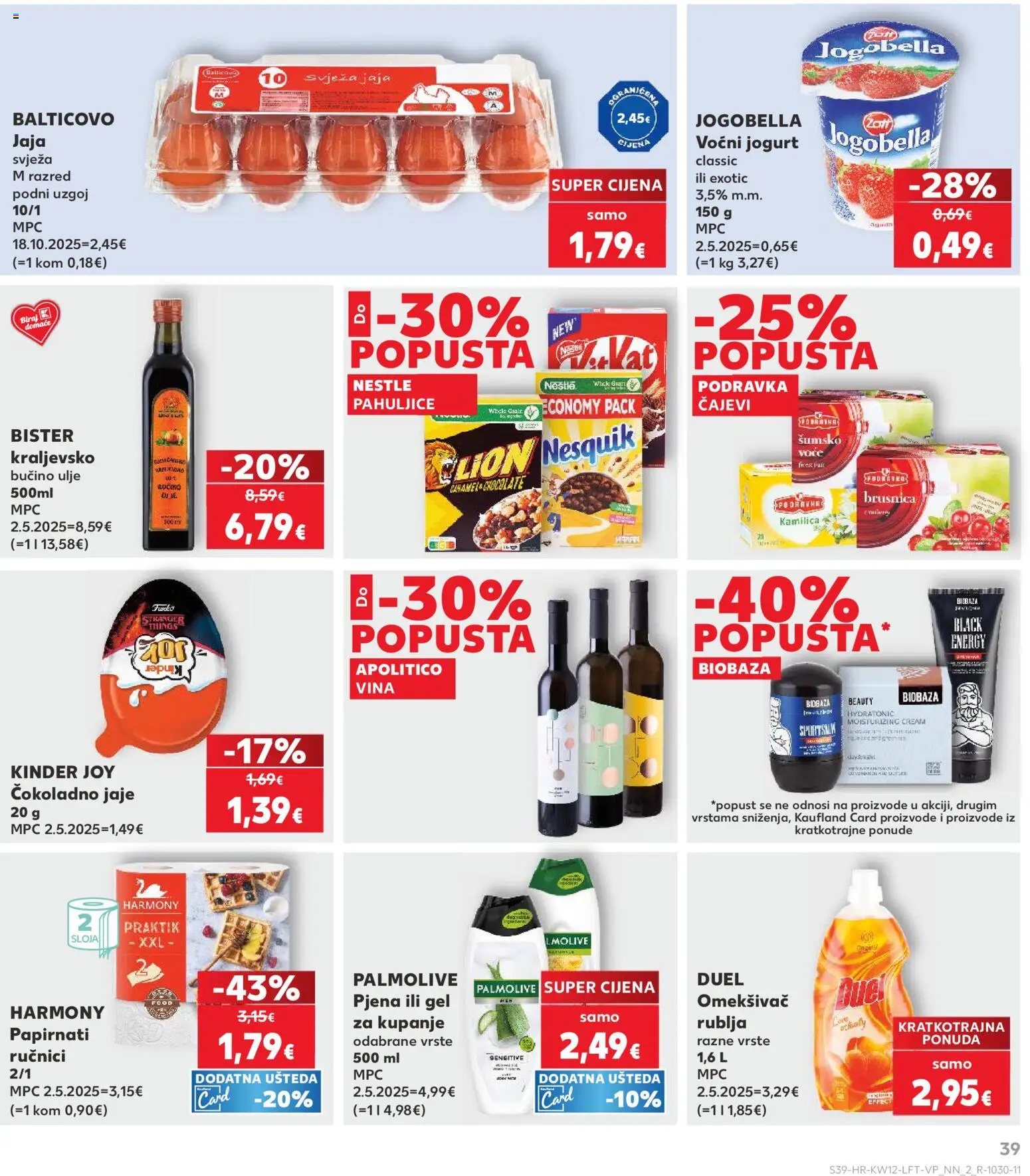 Kaufland katalog | vrijedi od 18.03.2026 | Stranica: 39 | Proizvodi: Ulje, Omekšivač, Papirnati ručnici, Nesquik