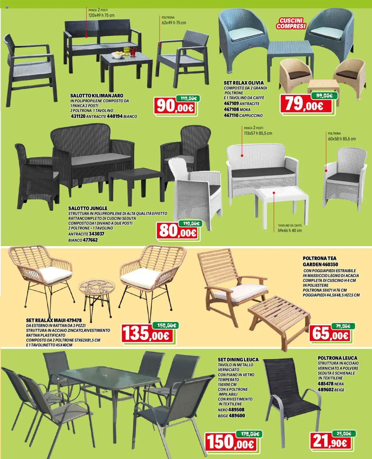 Volantino Orizzonte del 07.08.2025 | Pagina: 3 | Prodotti: Tavolino, Poggiapiedi, Cuscino, Tavolo