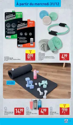 Aldi - Prévisualisation de Aldi - Catalogue de la semaine valide à partir de 30.12.2025 | Page: 40 | Produits: Haltères, Gourde, Briques, Tapis