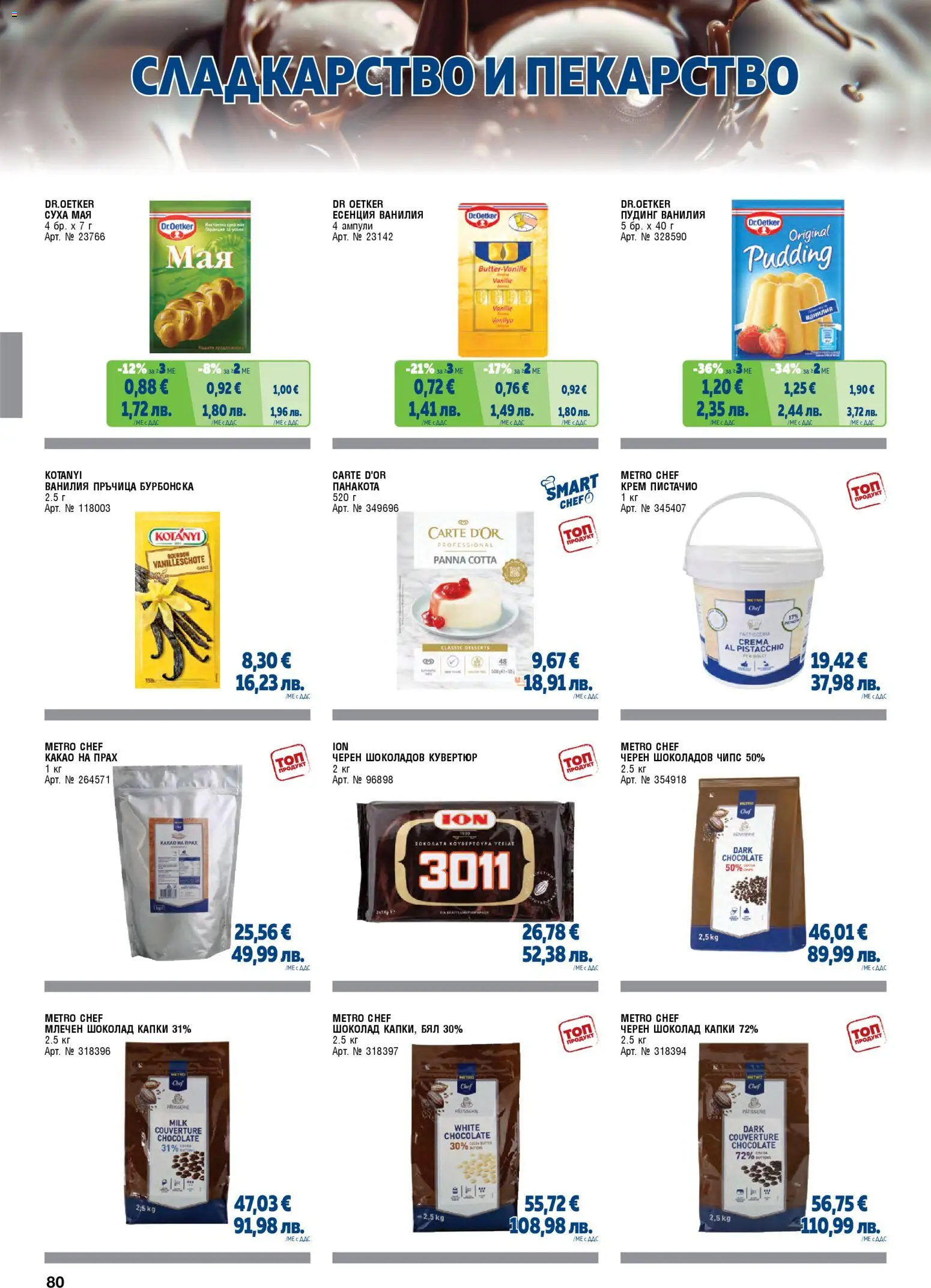 {H1} | Страница: 80 | Продукти: Крем, Шоколад, Чипс, Calvados