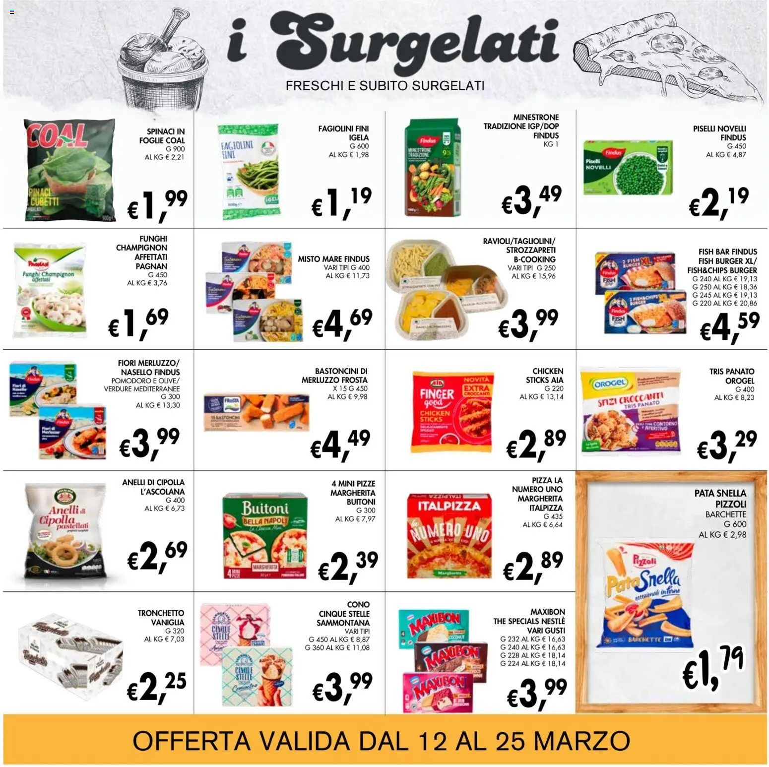 Volantino Coal del 12.03.2026 | Pagina: 9 | Prodotti: Pizza, Verdure, Fagiolini, Nasello