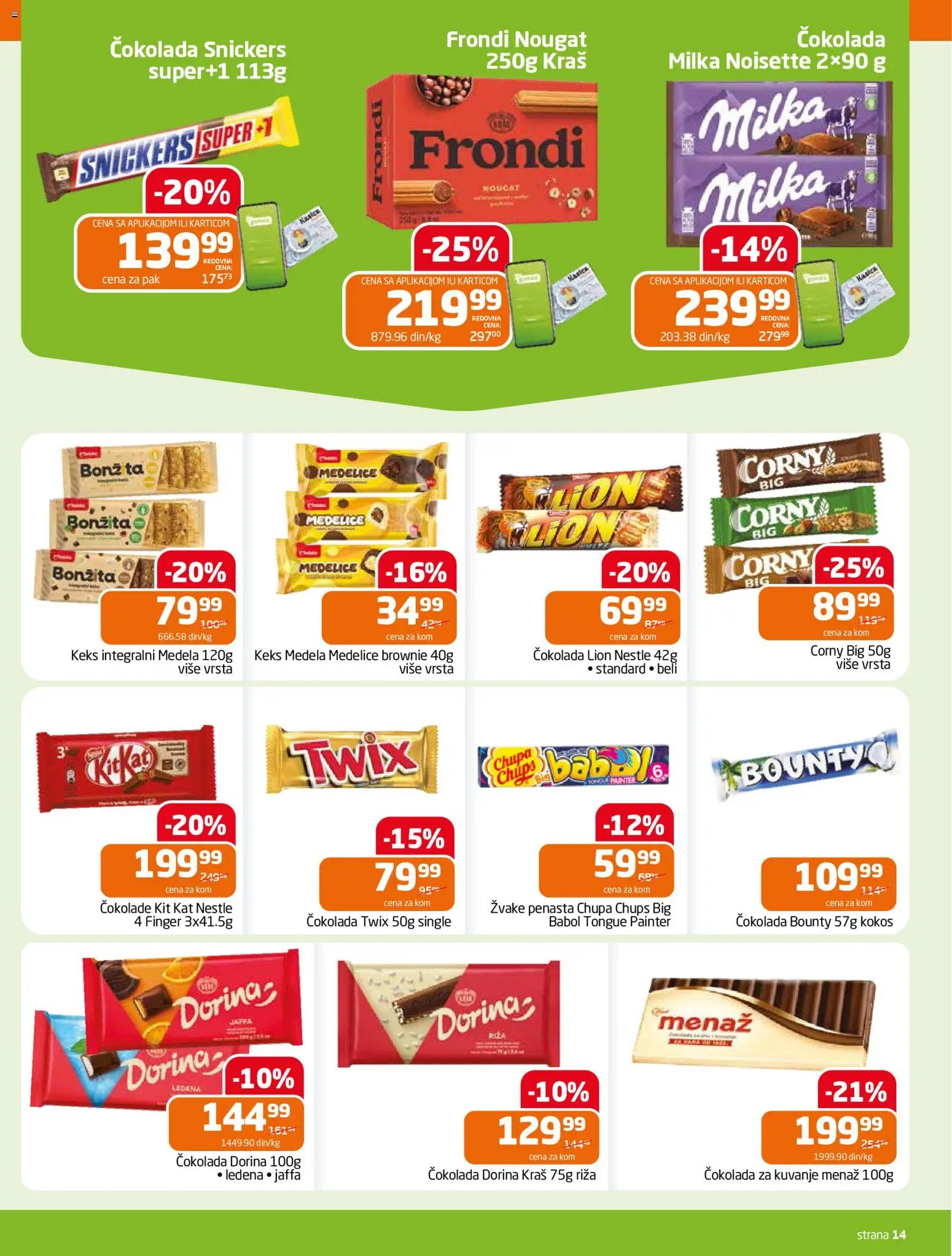 Gomex katalog - važi od 29.04.2026 | Strana: 14 | Proizvode: Twix, Bounty, Brownie, Čokolada