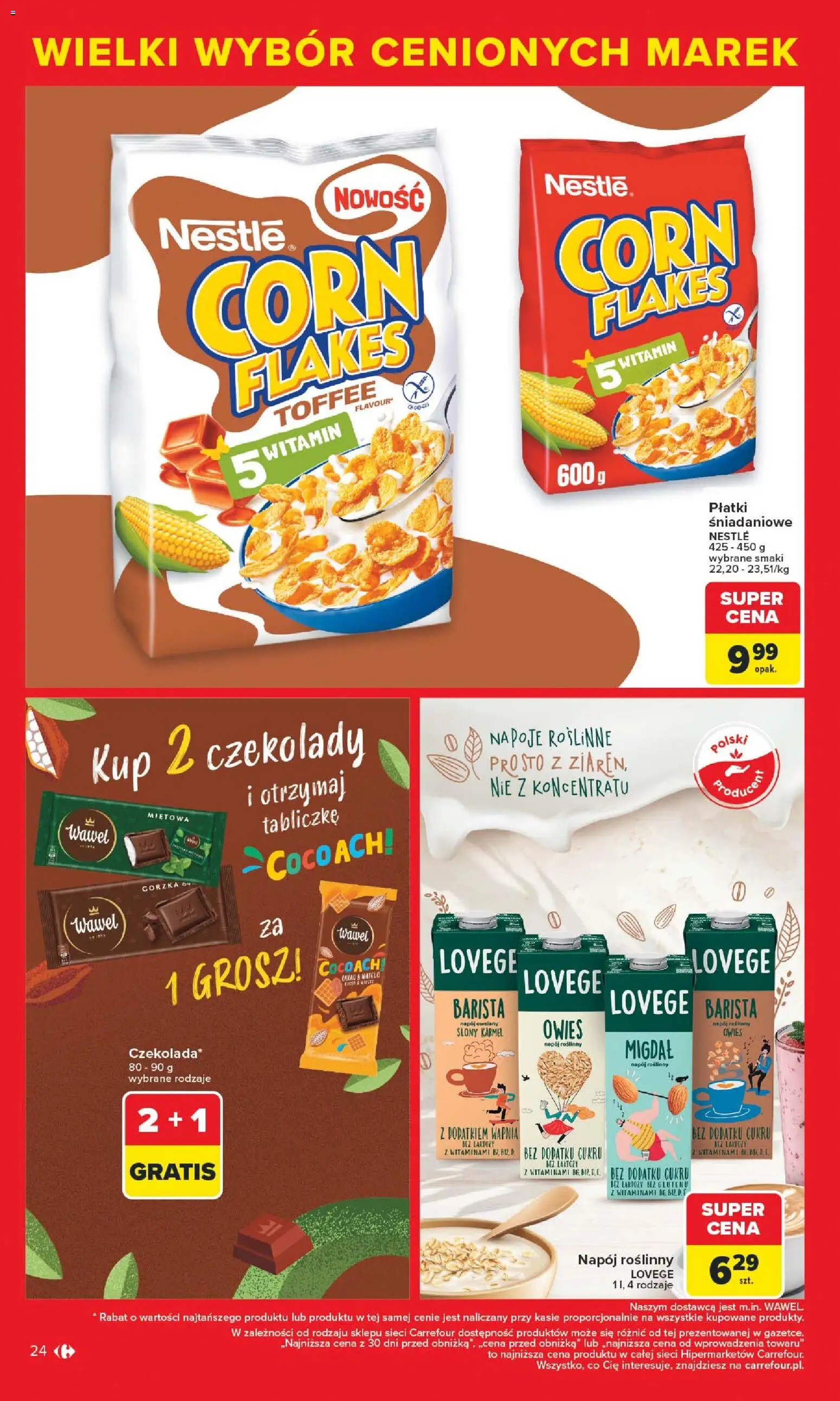 Carrefour Gazetka - Markowe atrakcje cenowe od 27.10.2025 | Strona: 26 | Produkty: Napój owsiany, Bez laktozy, Płatki śniadaniowe, Corn Flakes