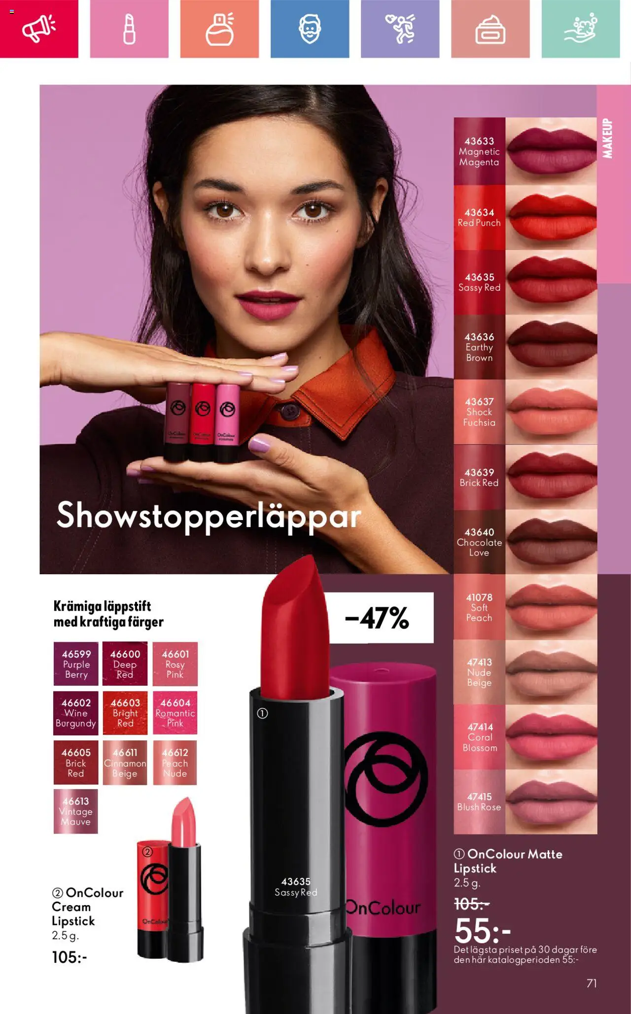 Oriflame reklamblad aktuell från 24.08.2025 | Sida: 71 | Produkter: Läppstift