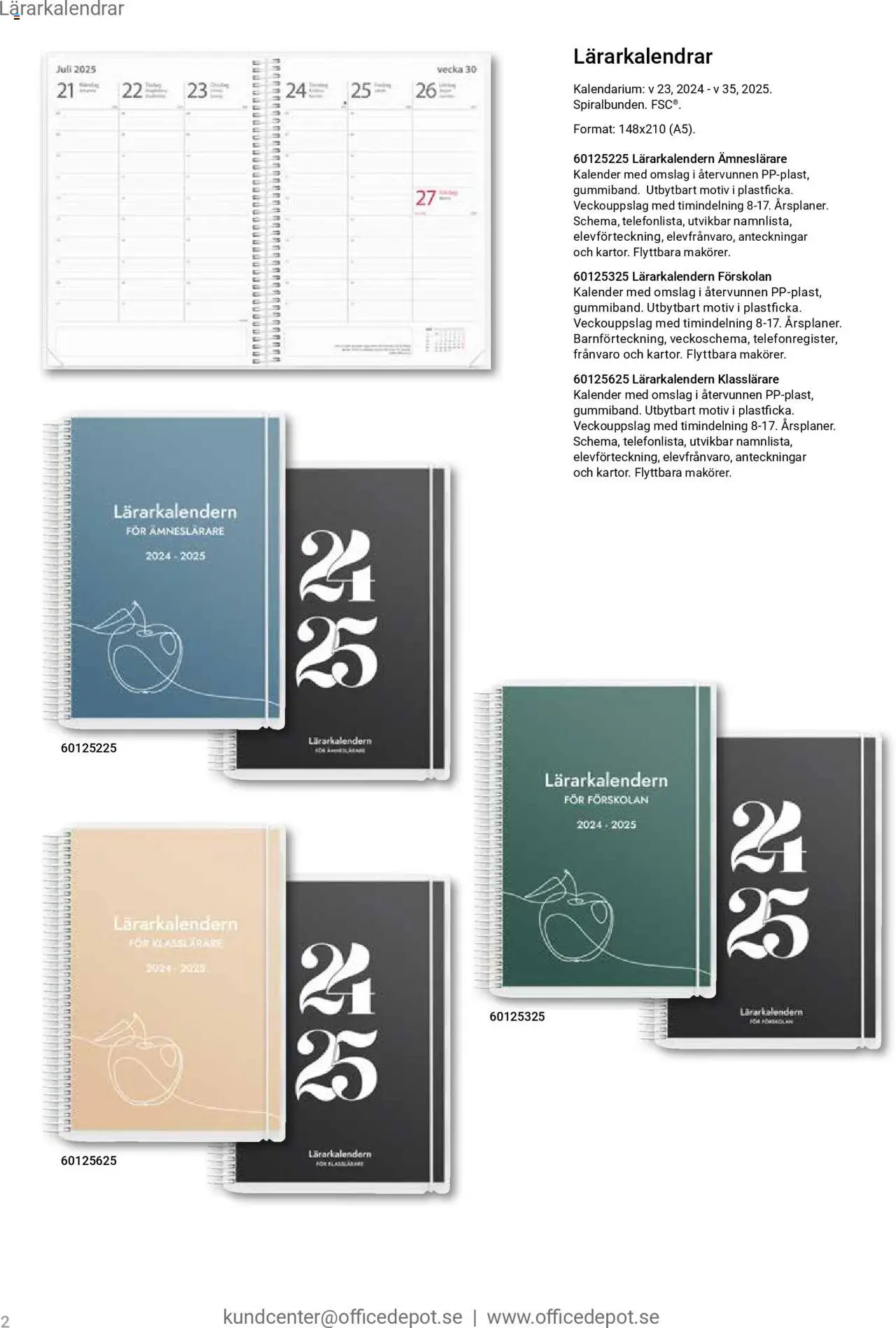Office Depot reklamblad aktuell från 01.09.2025 | Sida: 2 | Produkter: Plastficka, Kalender