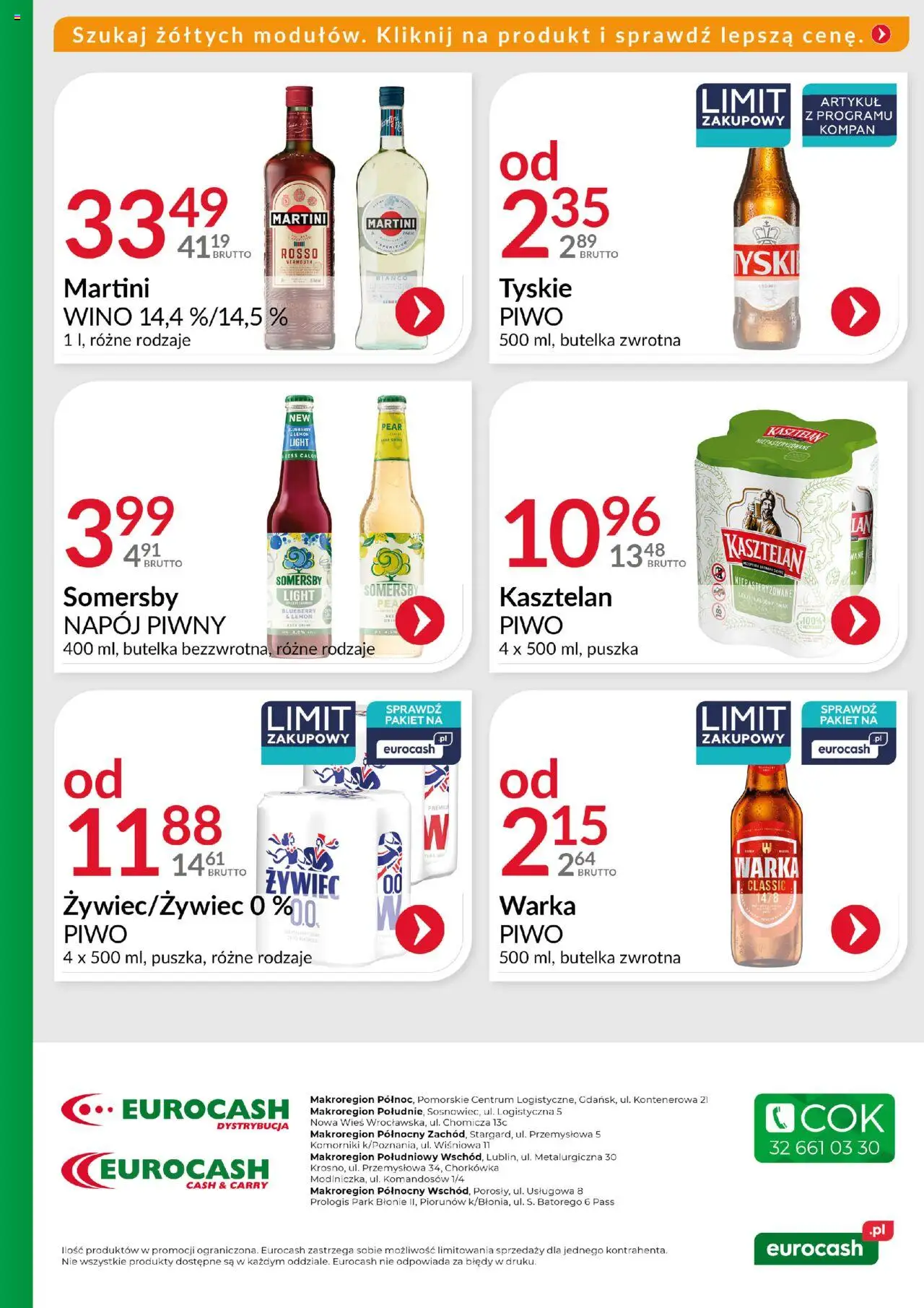 Eurocash Gazetka - Ofensywa Cenowa Alkoholowa od 16.06.2025 | Strona: 4 | Produkty: Tyskie, Wino, Somersby, Martini Bianco