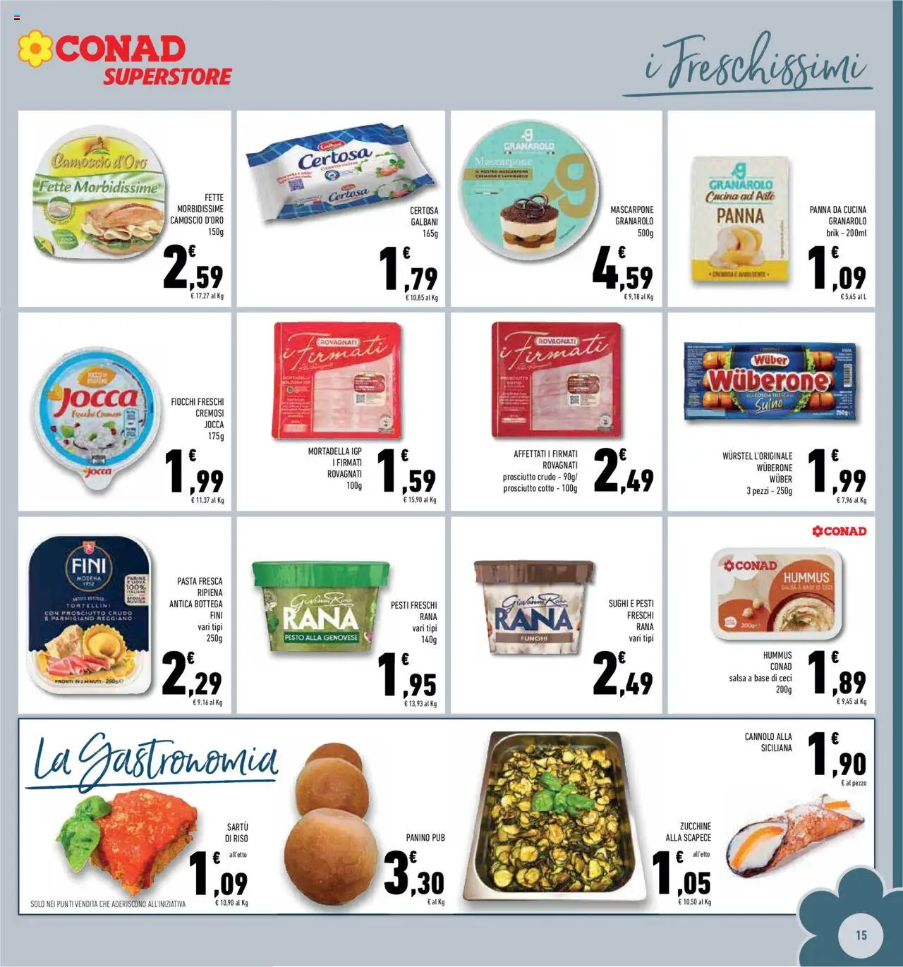 Volantino Conad del 08.10.2025 | Pagina: 15 | Prodotti: Riso, Funghi, Mortadella, Mascarpone