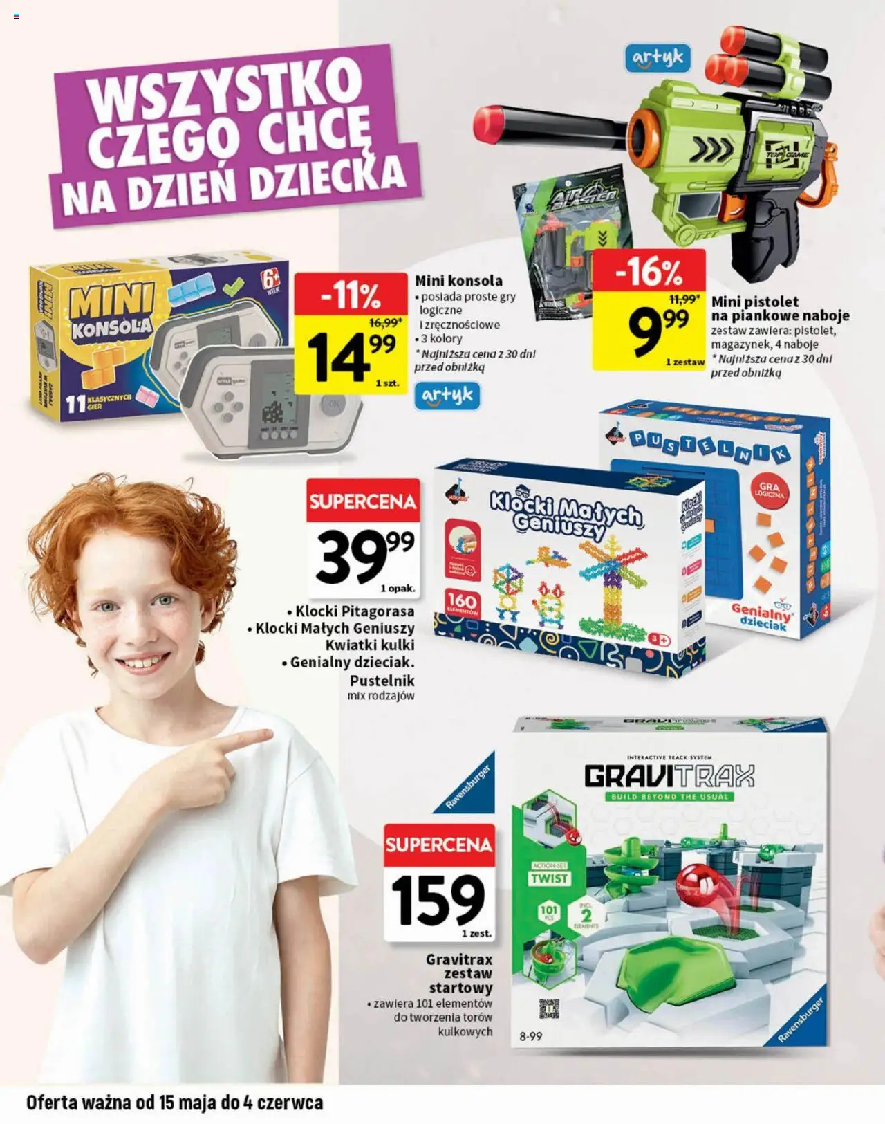 Intermarche Gazetka - Dzień dziecka od 15.05.2025 | Strona: 4 | Produkty: Kwiatki, Gry, Konsola